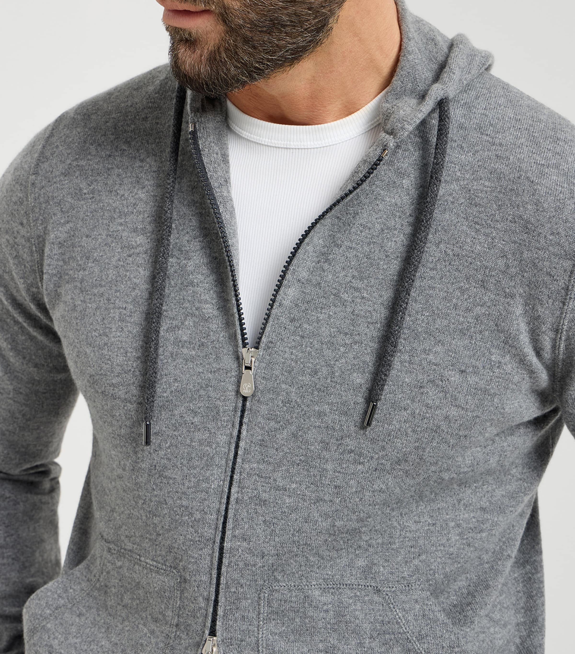 Brunello Cucinelli Mens Cashmere Zip-Up Hoodie Image 6