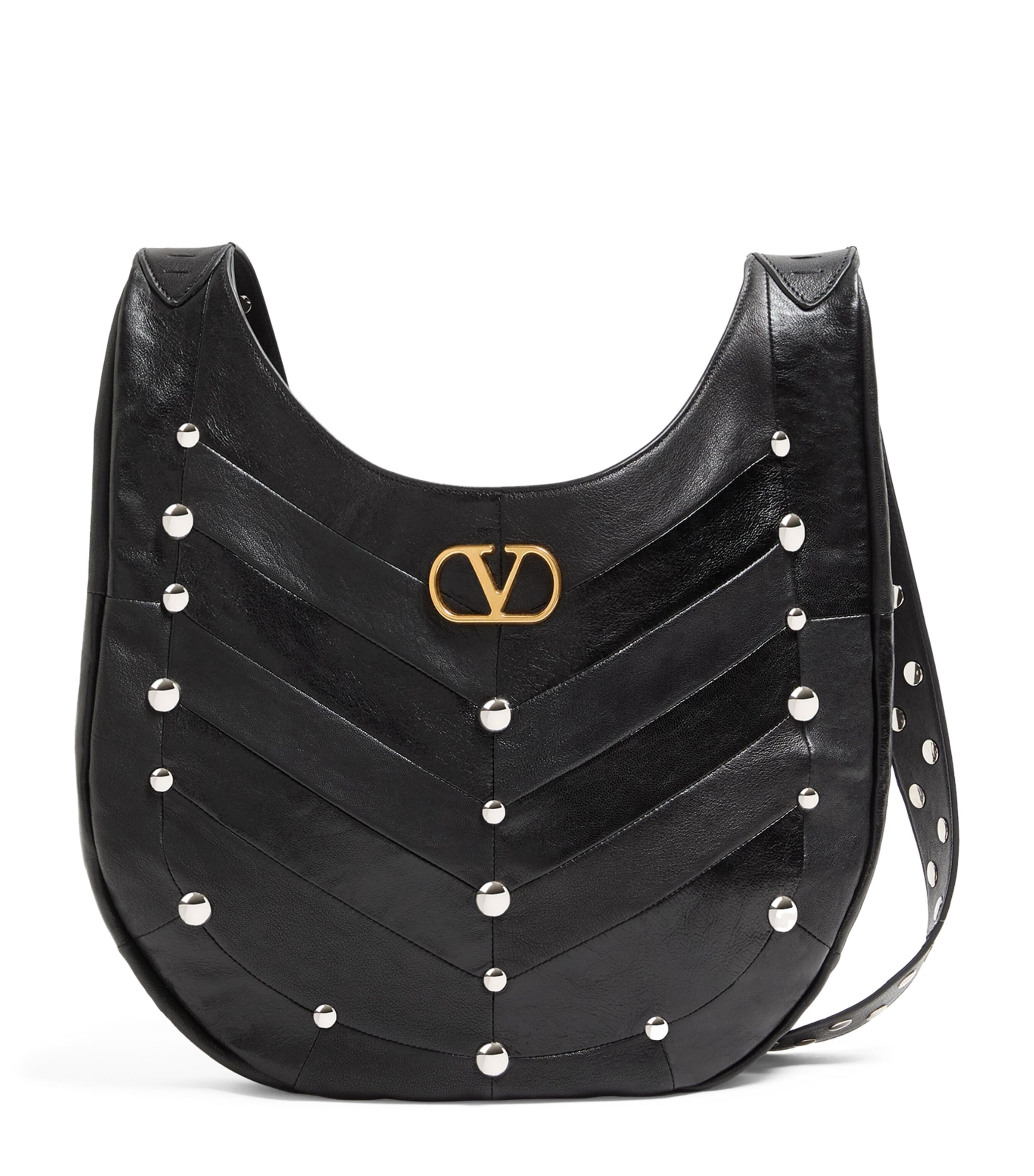 Valentino Garavani Womens Medium Leather Hoboho Shoulder Bag Image 1