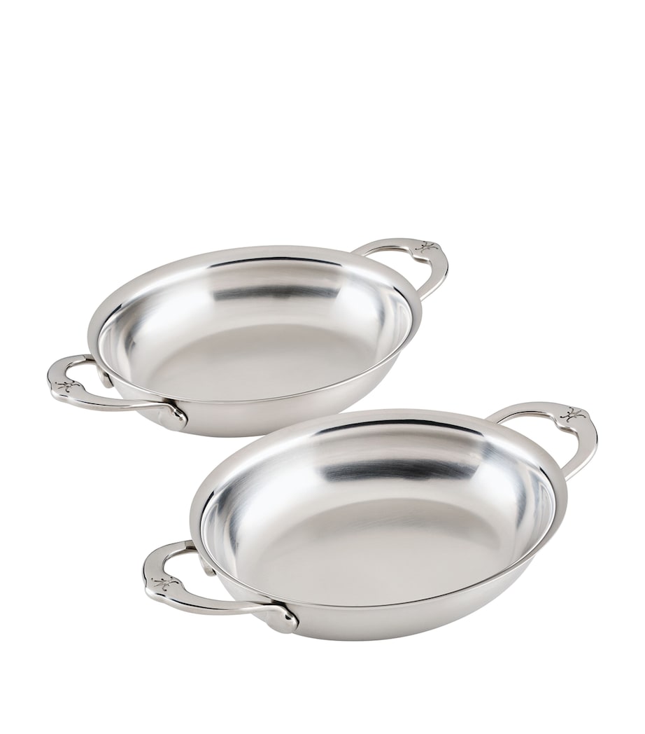 Stainless Steel Oval Au Gratin Dish (Set of 2) SILVER Image 1