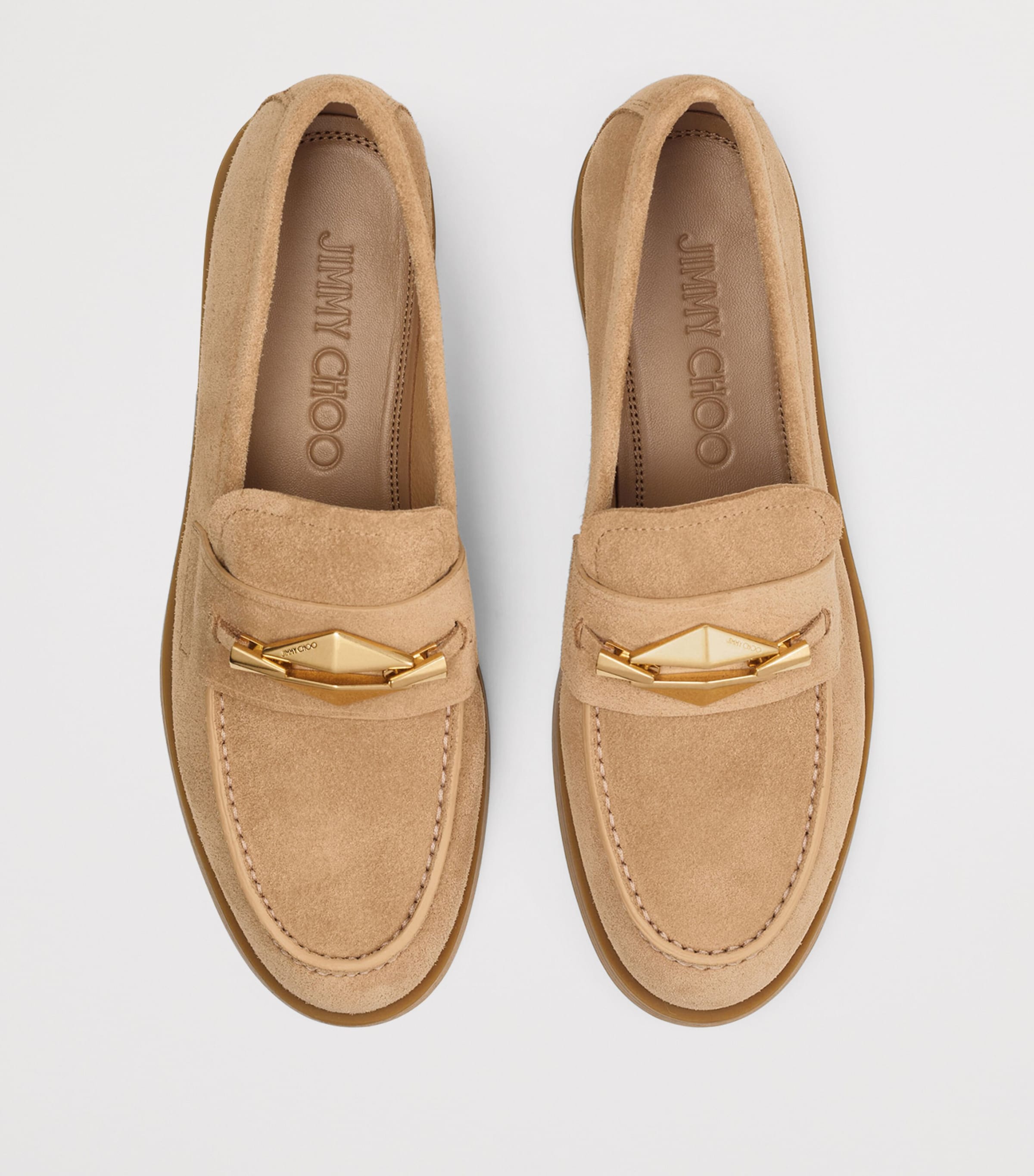 関税なし 送料無料  Maddie Diamond ローファー Jimmy Choo Diamond Maddie Suede Loafers | Harrods UK