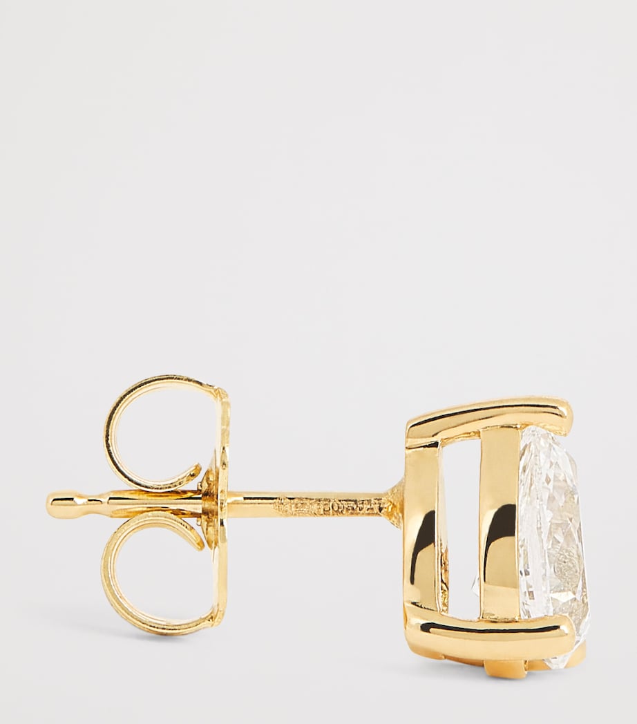 Yellow Gold and Diamond Pear Stud Earrings (1.00ctw) YELLOW GOLD Image 4
