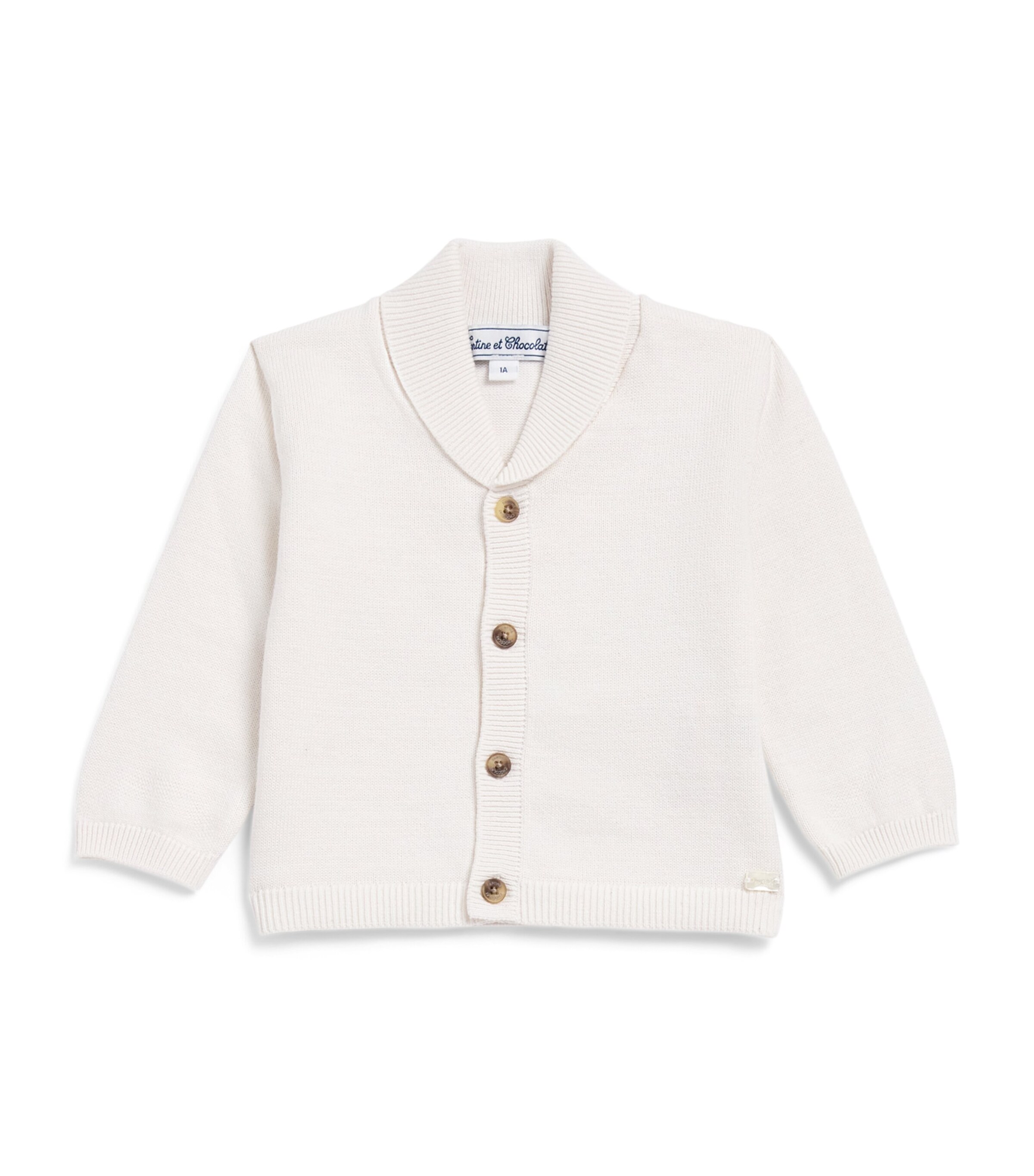 Tartine et Chocolat Cotton Shawl Cardigan (3 Months-4 Years) Blanc Image 1