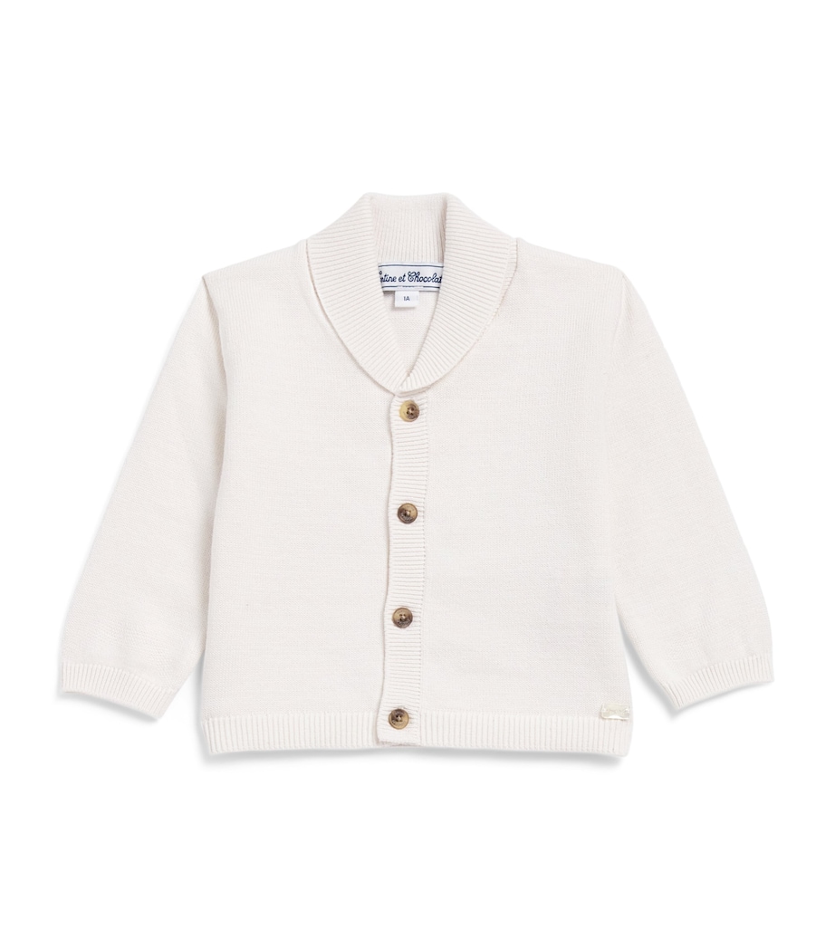 Cotton Shawl Cardigan (3 Months-4 Years) BLANC Image 1