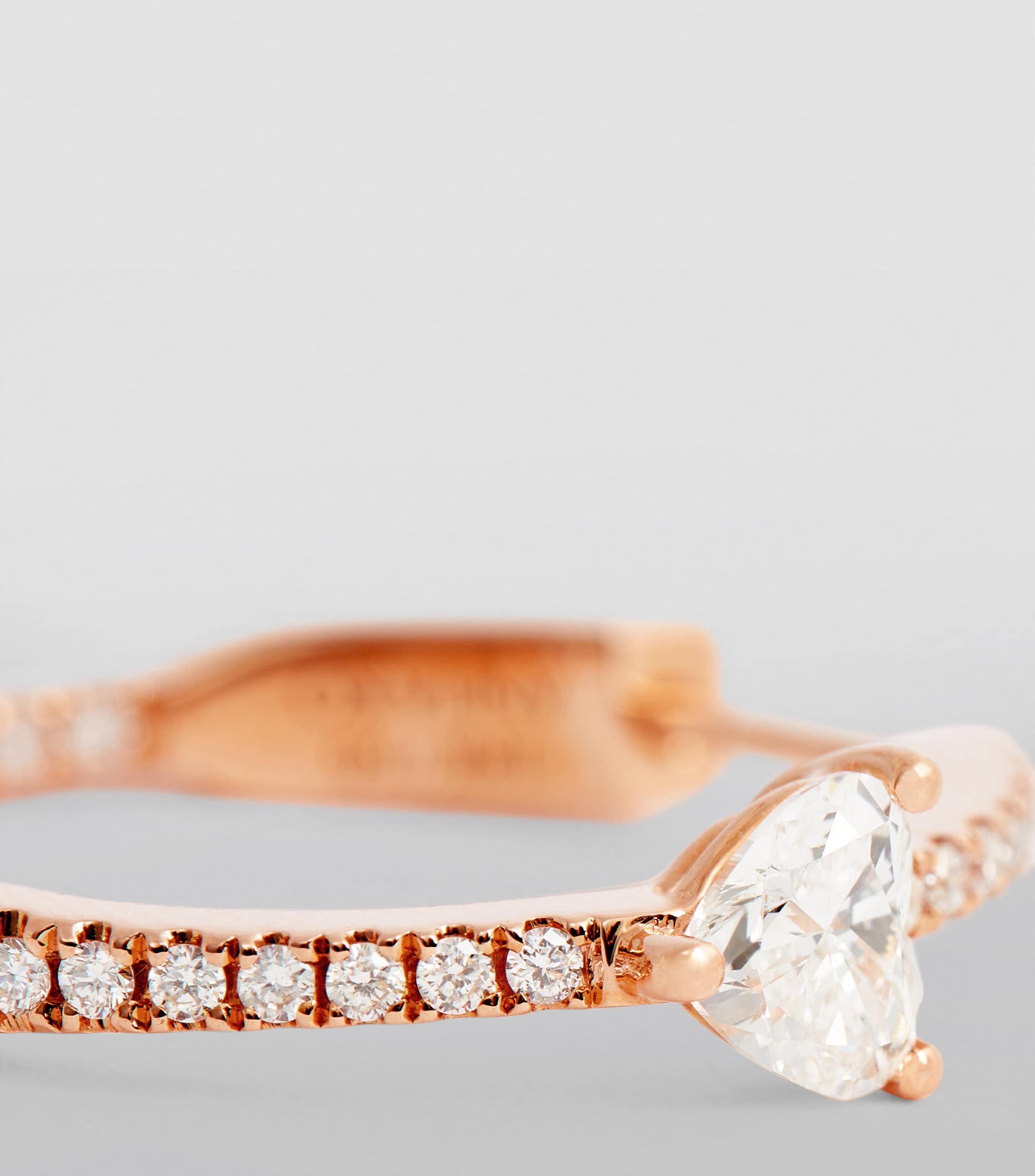 Rose Gold and Diamond Heart Earrings ROSE GOLD Image 6