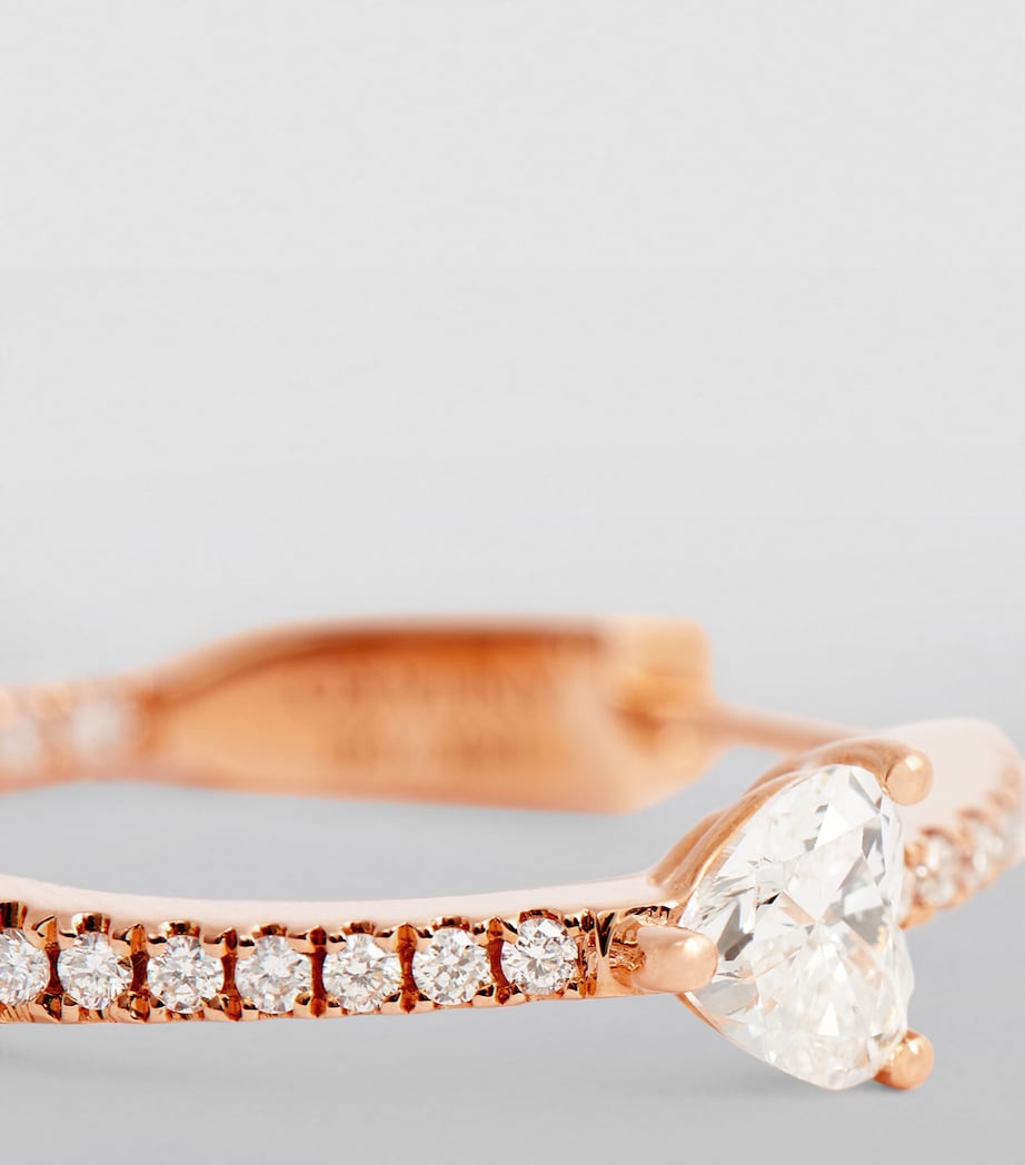 Rose Gold and Diamond Heart Earrings ROSE GOLD Image 6