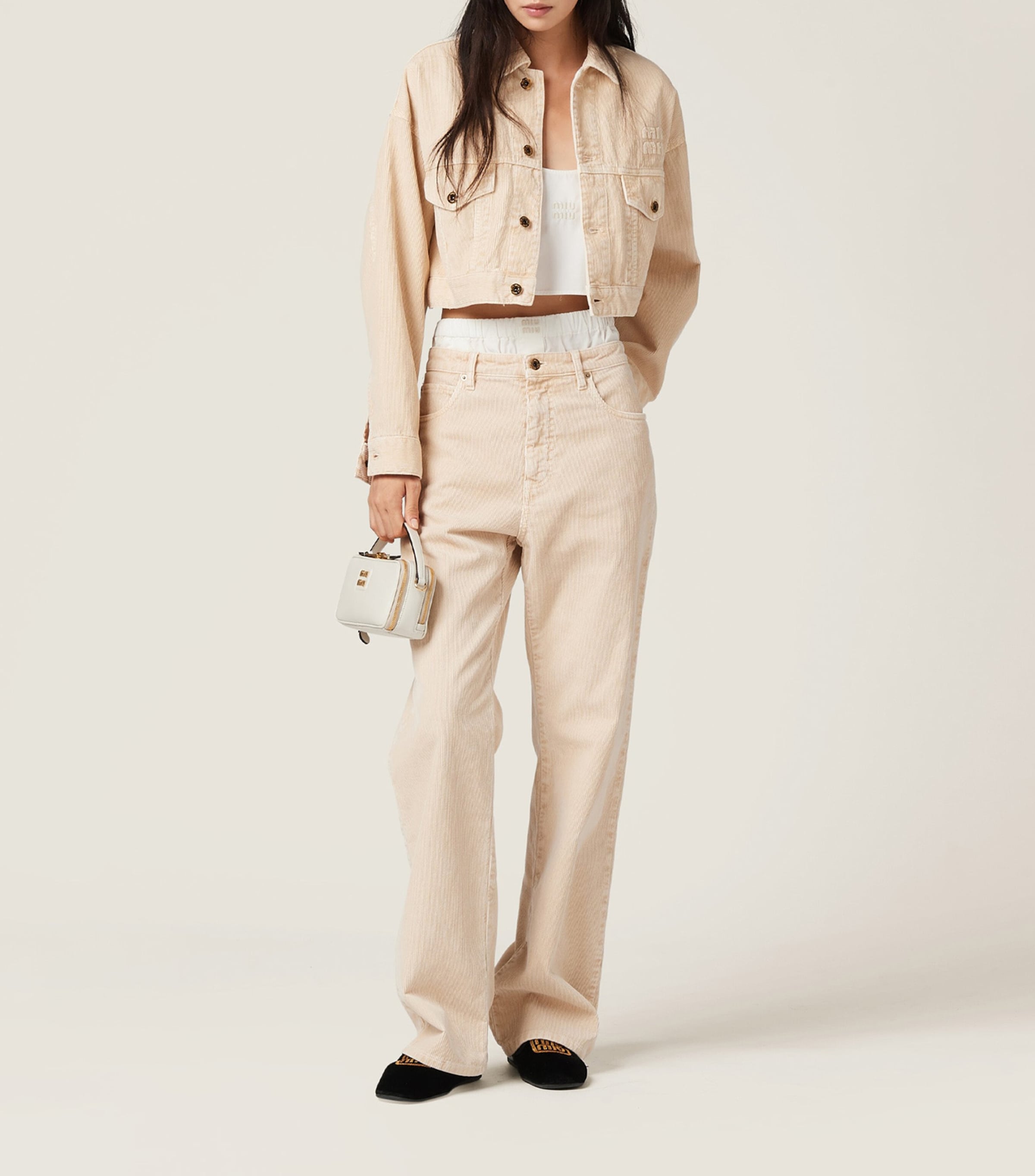 Corduroy Cropped Jacket F0627 Image 2