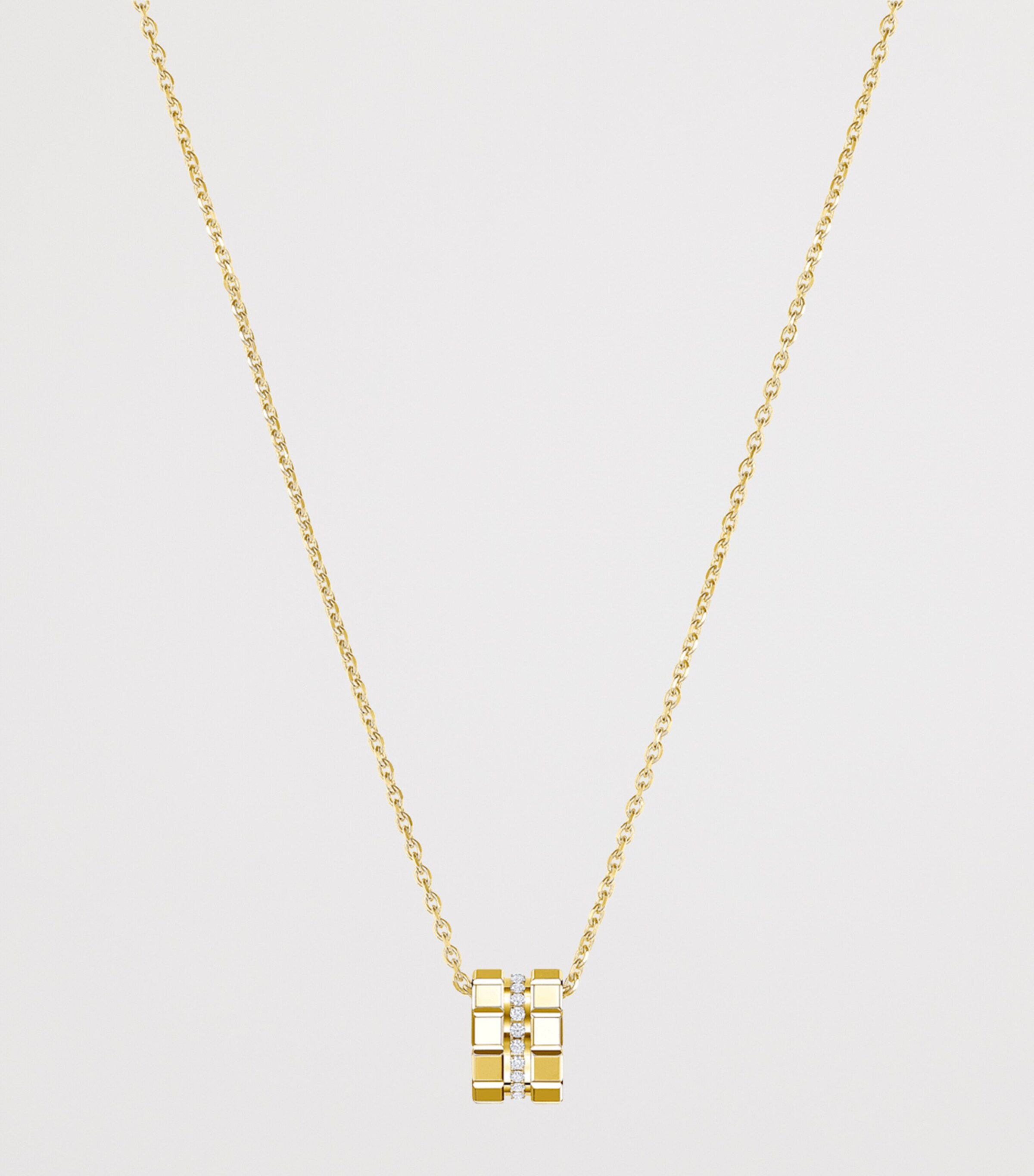 Yellow Gold and Diamond Ice Cube Necklace 18K YELLOW GOLD Image 2