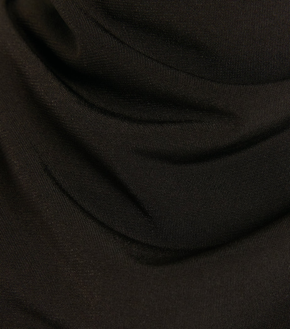 Vince Womens Draped Cowl-Neck Top Smoked Truffle Image 6