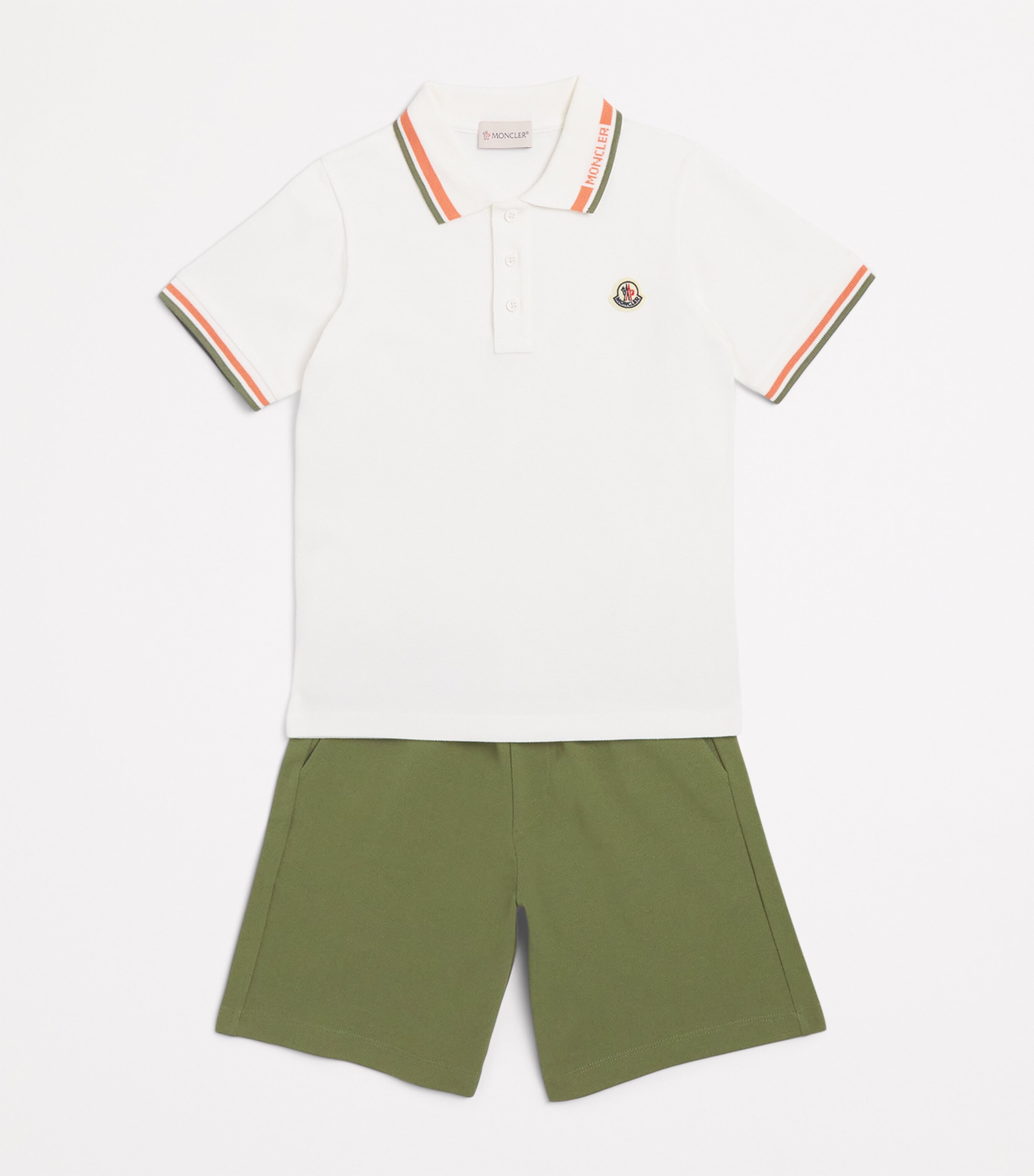 トップス MONCLER  POLO RalphLauren set  kids Moncler Enfant logo-trim Polo two-piece Set | Blue | FARFETCH CA