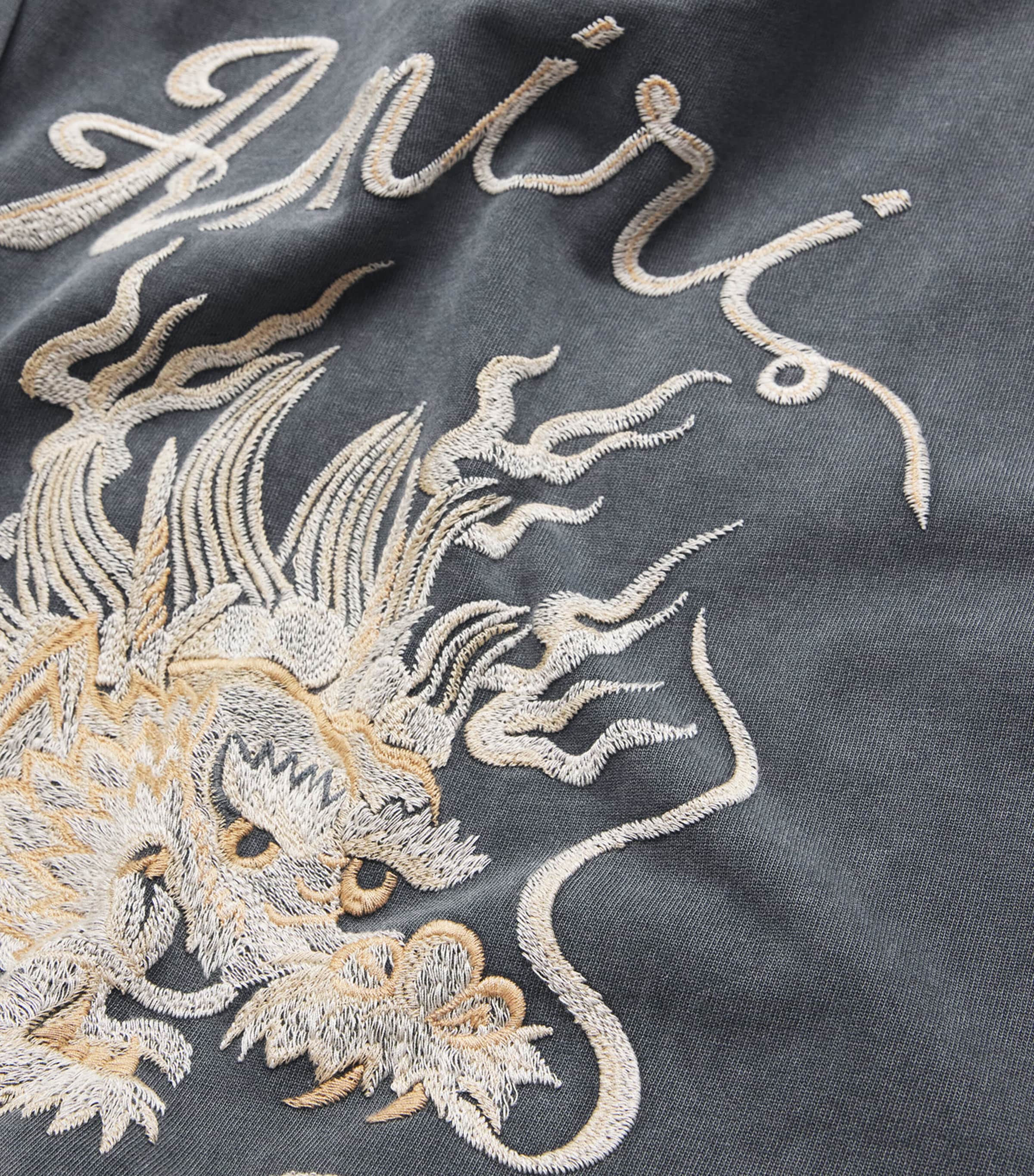 AMIRI Mens Cotton Dragon Logo Oversized T-Shirt Black Image 5