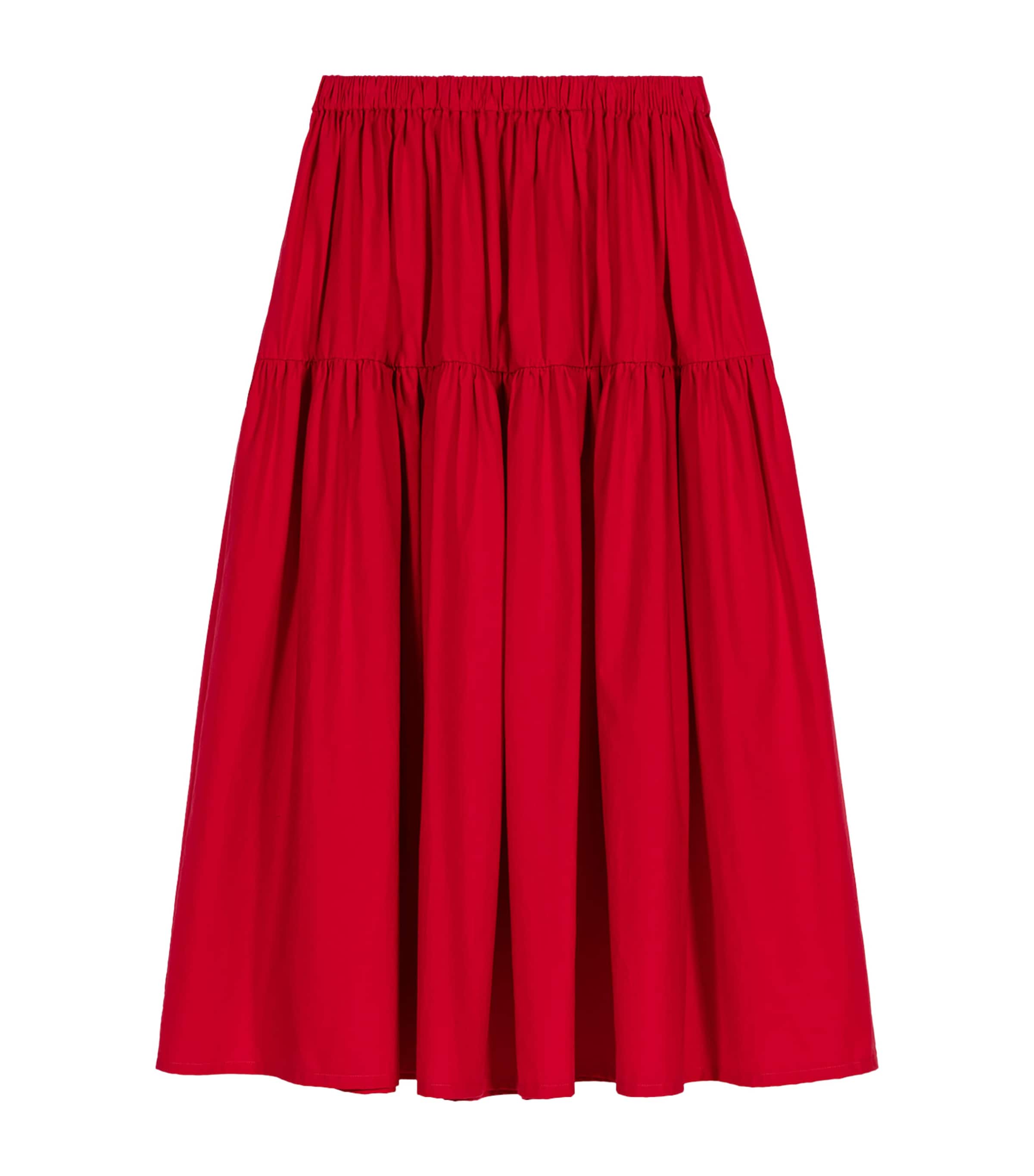 Maje Womens Gathered Maxi Skirt Red Image 1