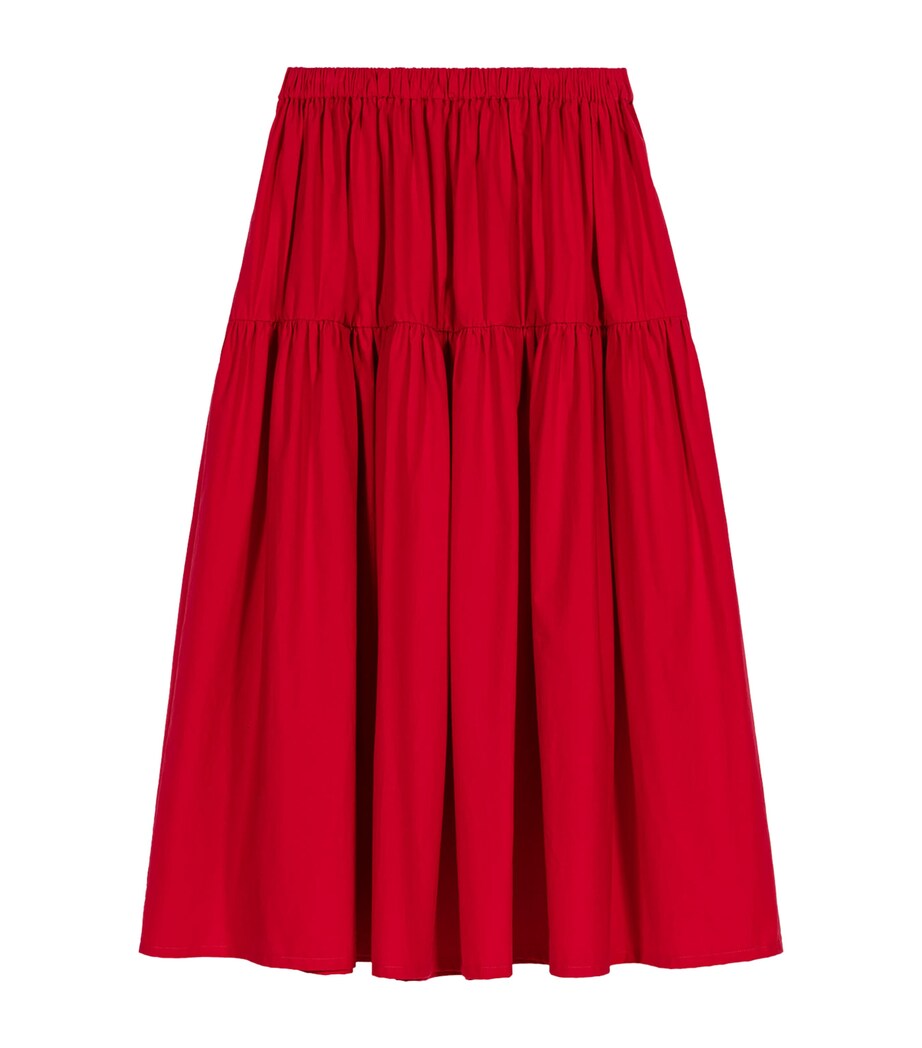 Maje Womens Gathered Maxi Skirt Red Image 1