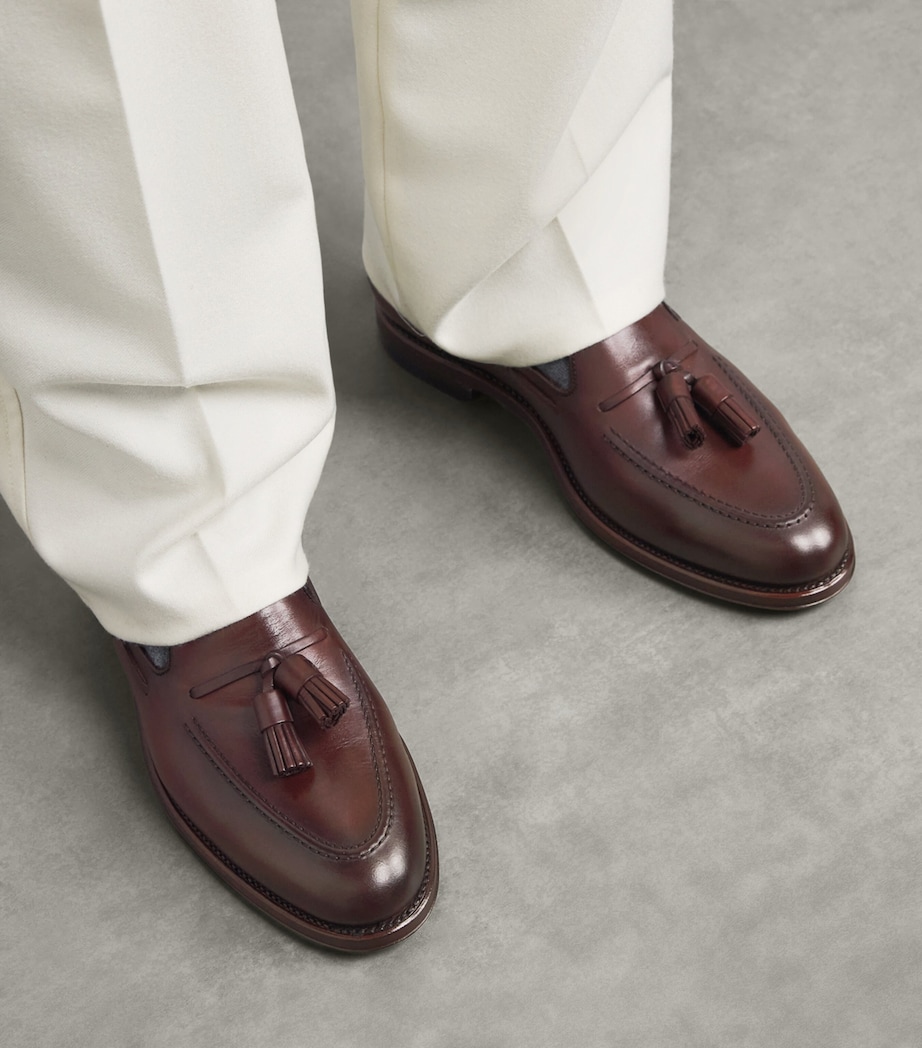 Polo Ralph Lauren Leather Tasselled Maestra Loafers Dark Brown Image 2