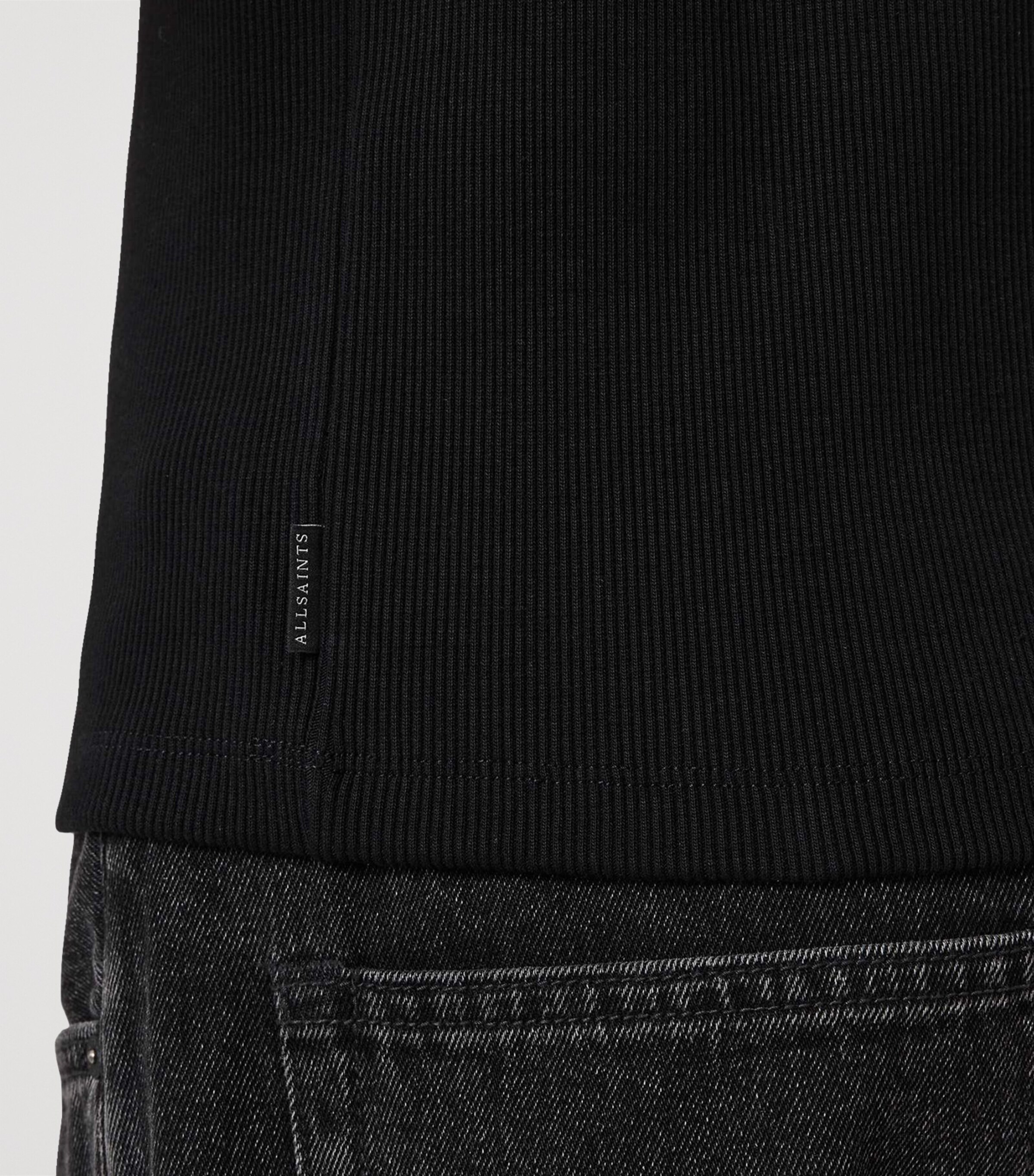 AllSaints Mens Organic Cotton-BlendTheo T-Shirt Black Image 5