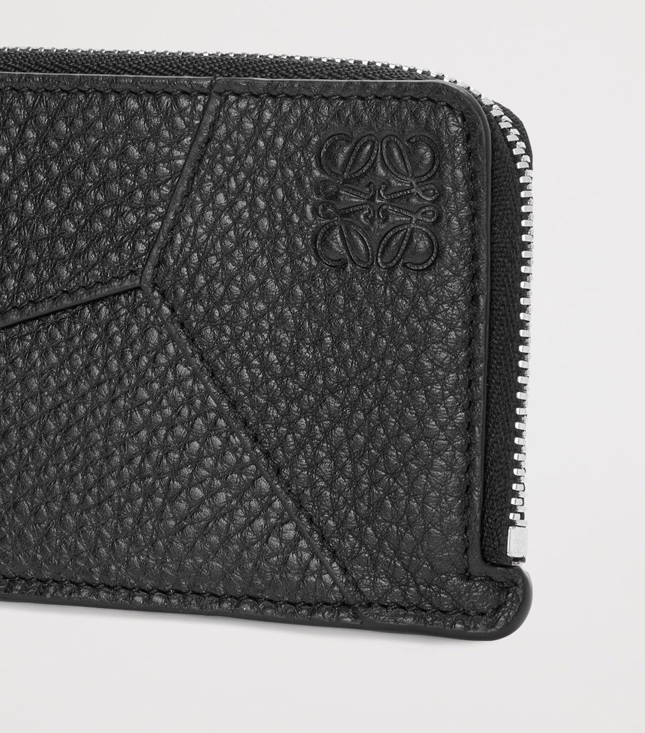Grained Leather Puzzle Edge Card Holder BLACK Image 4