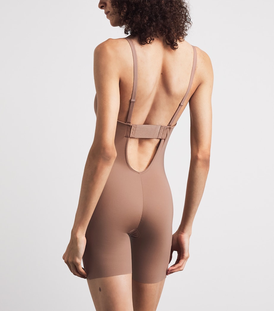 SPANX Womens SPANXshape Suit Your Fancy Plunge Mid-Thigh Bodysuit - Medium Control Cinnamon Image 3