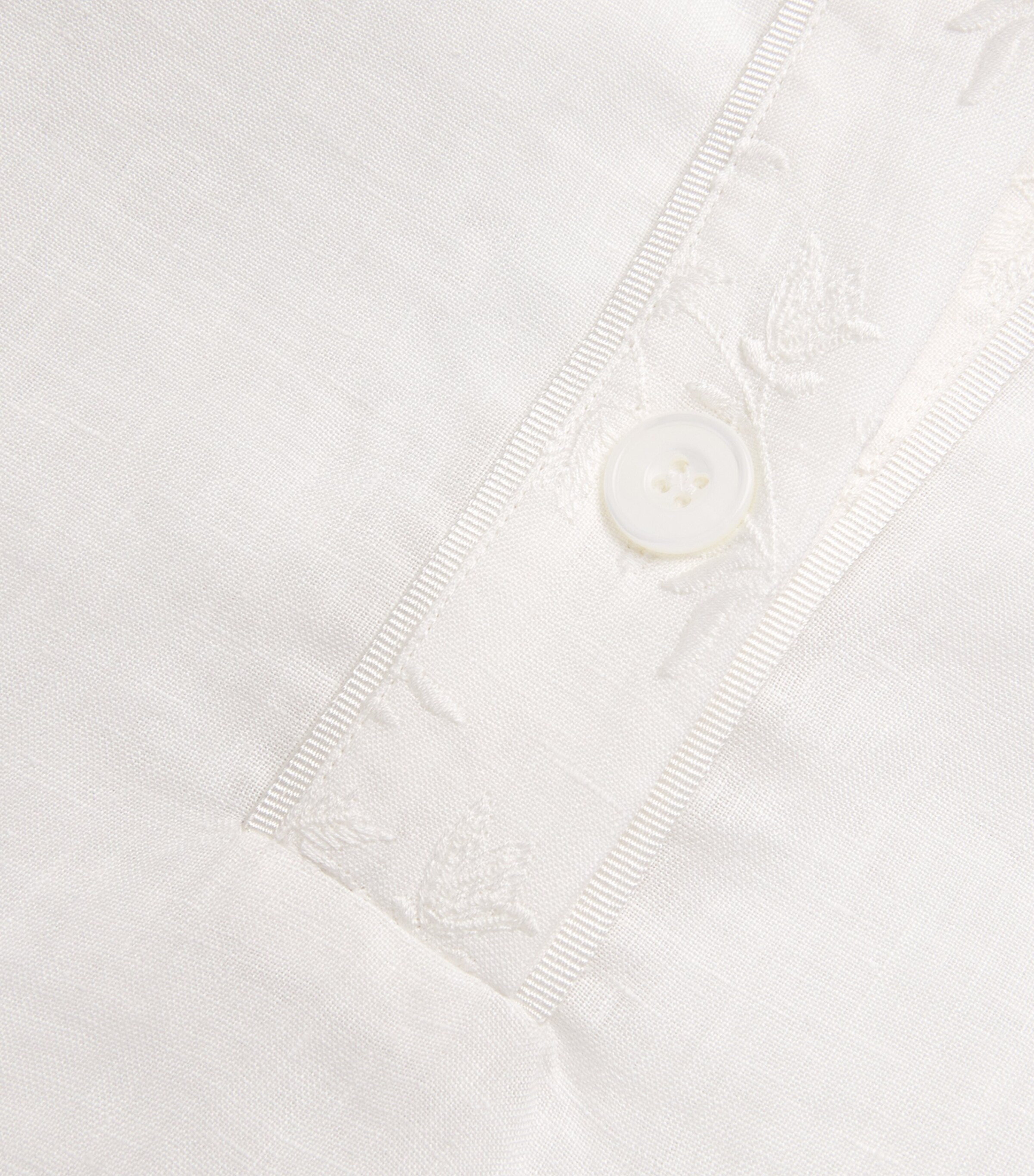 x Harrods Linen Embroidered Collared Shirt BIANCO Image 5