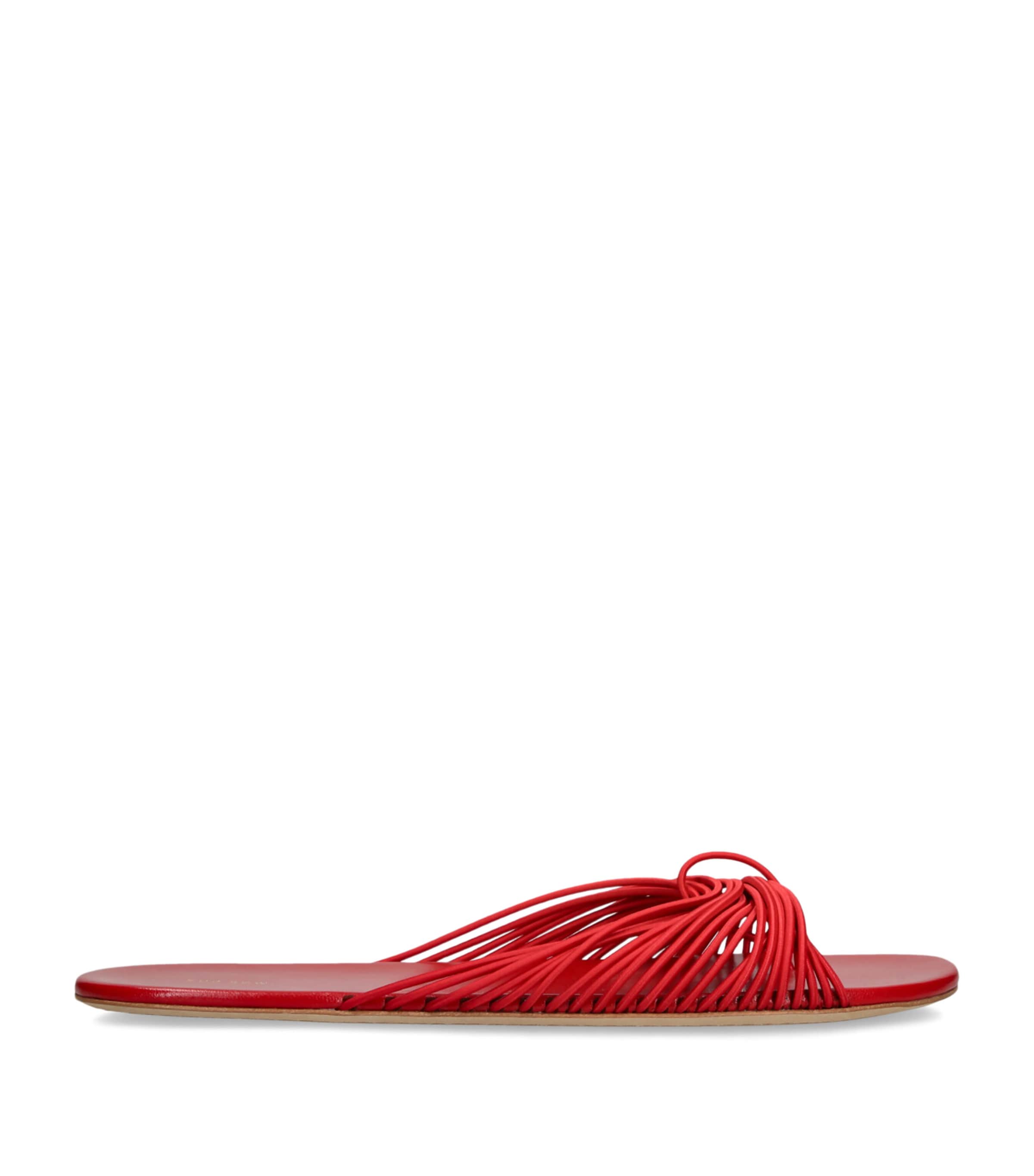The Row Sara Stretch-leather Slides In Red