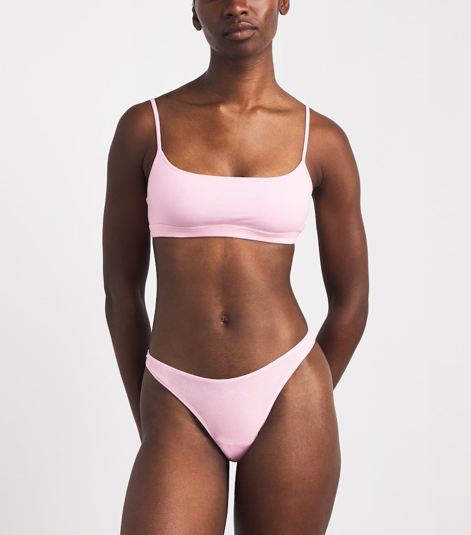 Skims Womens Stretch-Cotton Everyday Scoop Bralette Peony Image 2