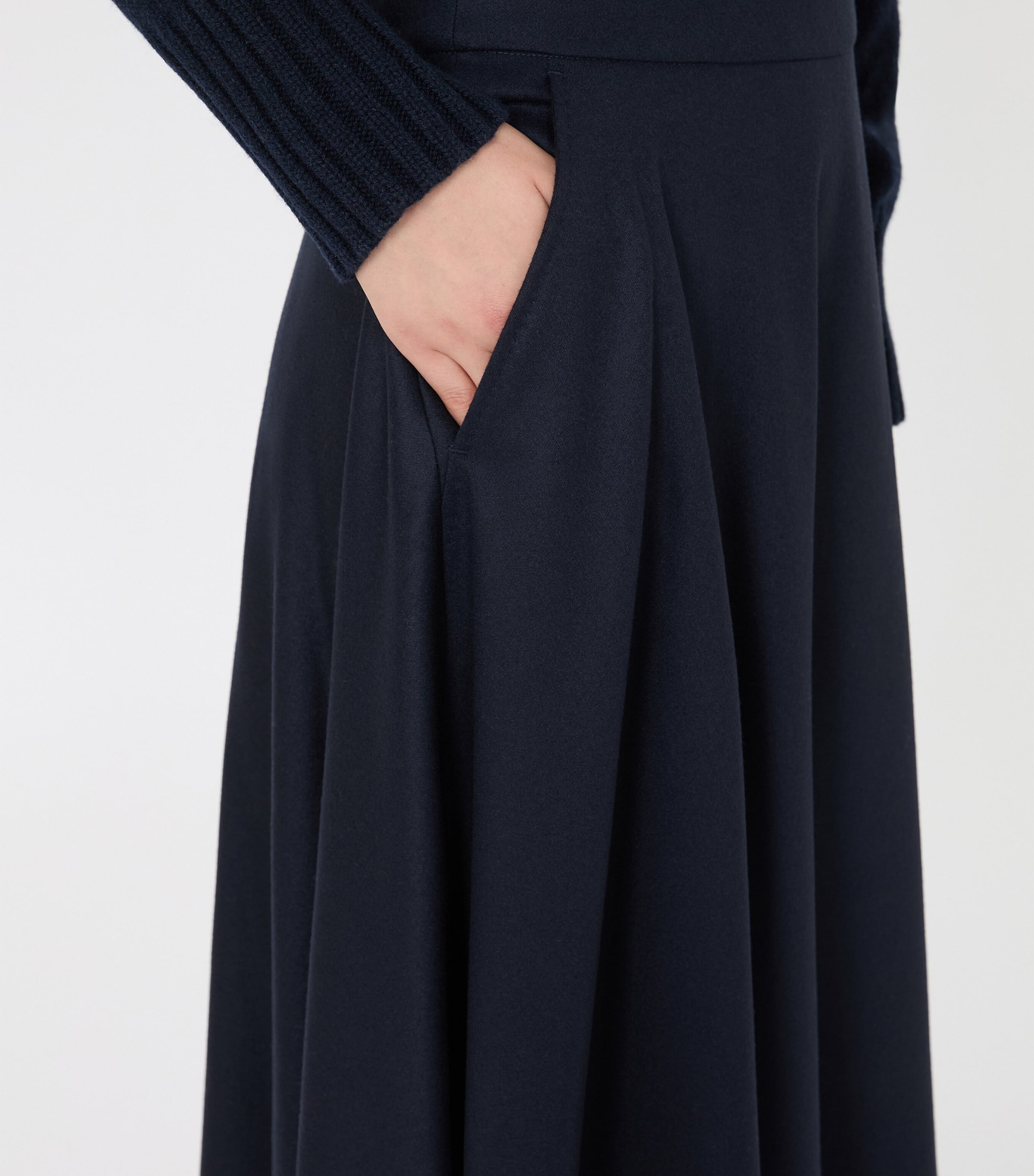 Max Mara Womens Virgin Wool Midi Skirt Midnightblue Image 5