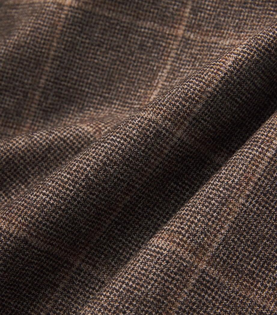 Virgin Wool Flannel Check Shirt Jacket F1013 Image 5