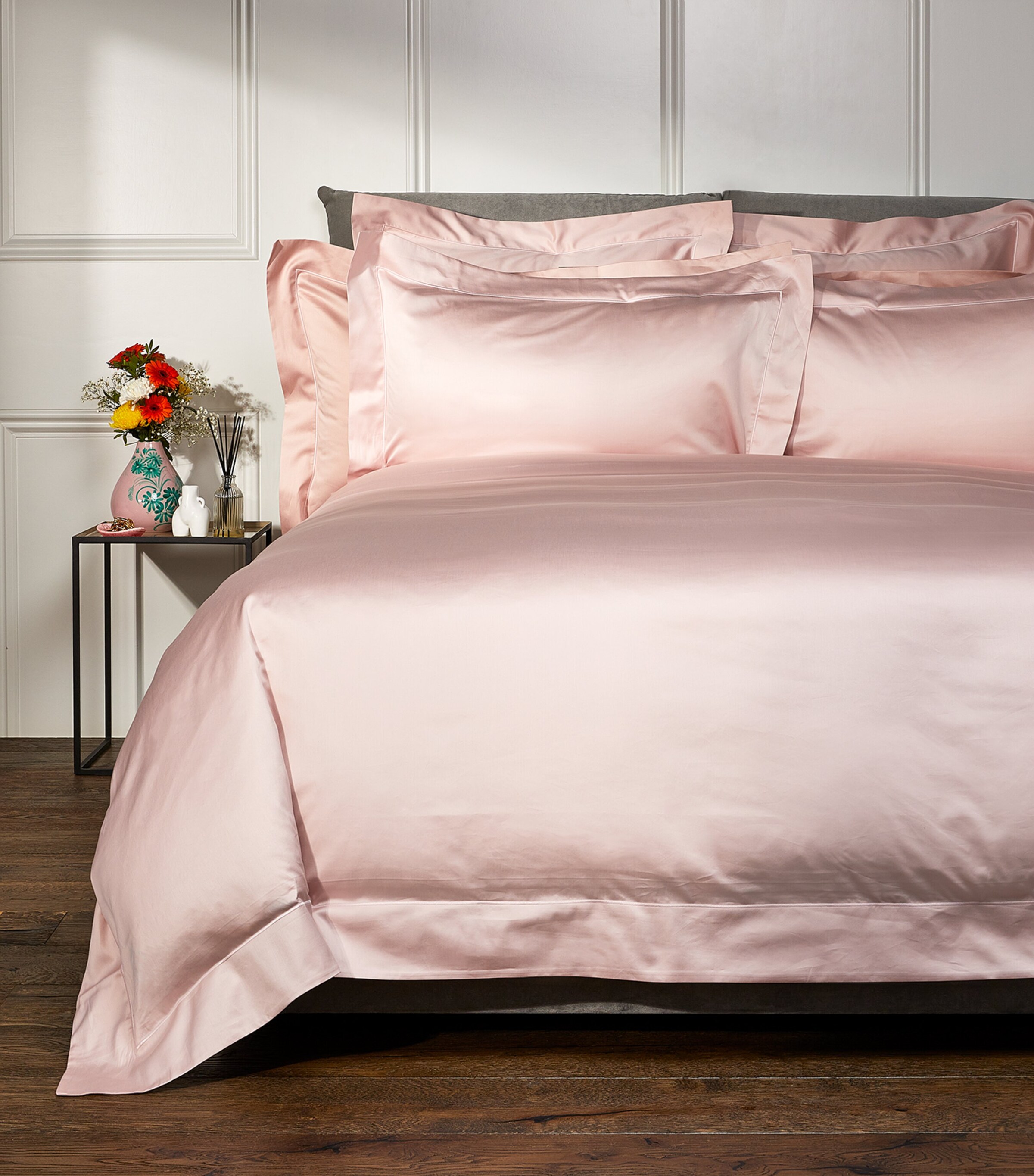 Bourdon Super King Duvet Cover Set (260cm x 220cm) NUAGE ROSE Image 1
