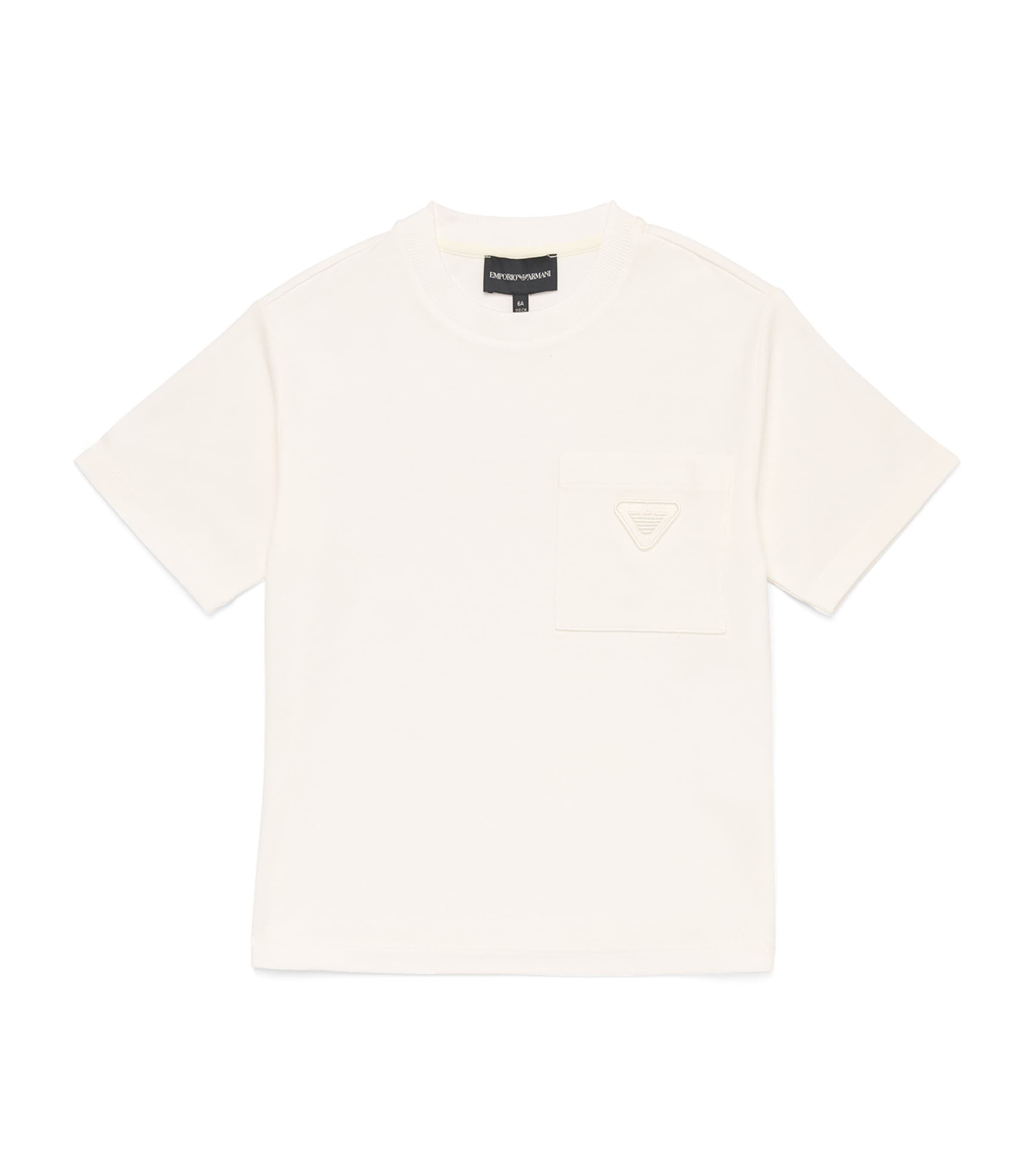 Shop Emporio Armani Logo T-shirt In Ivory