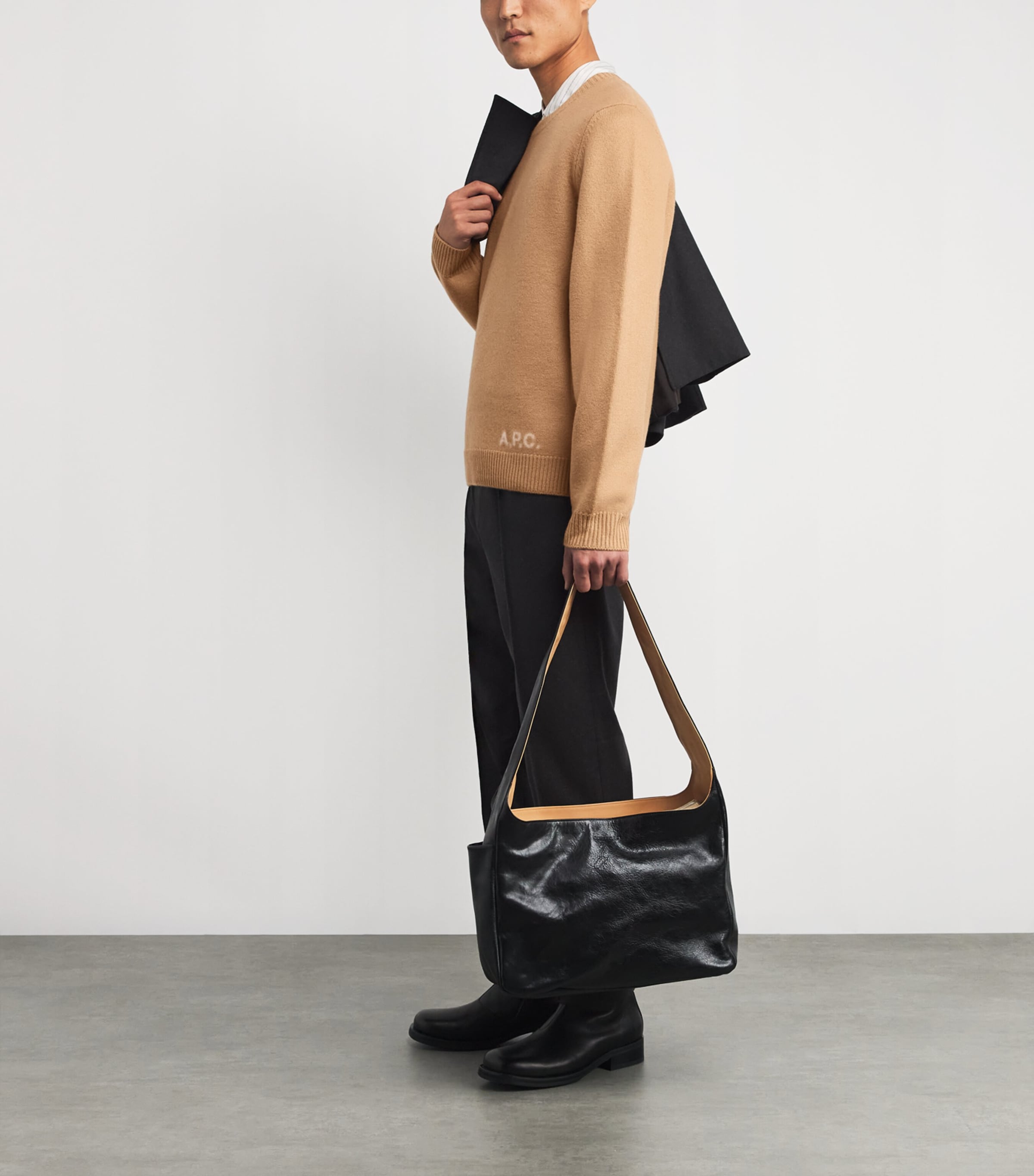 Merino Wool Edward Logo Sweater CAB CAMEL Image 2