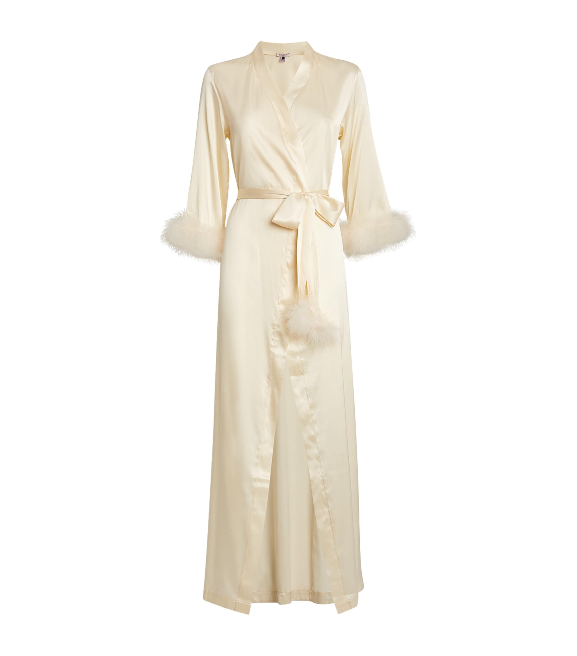 Shop Gilda & Pearl Silk Celeste Long Robe In Ivory