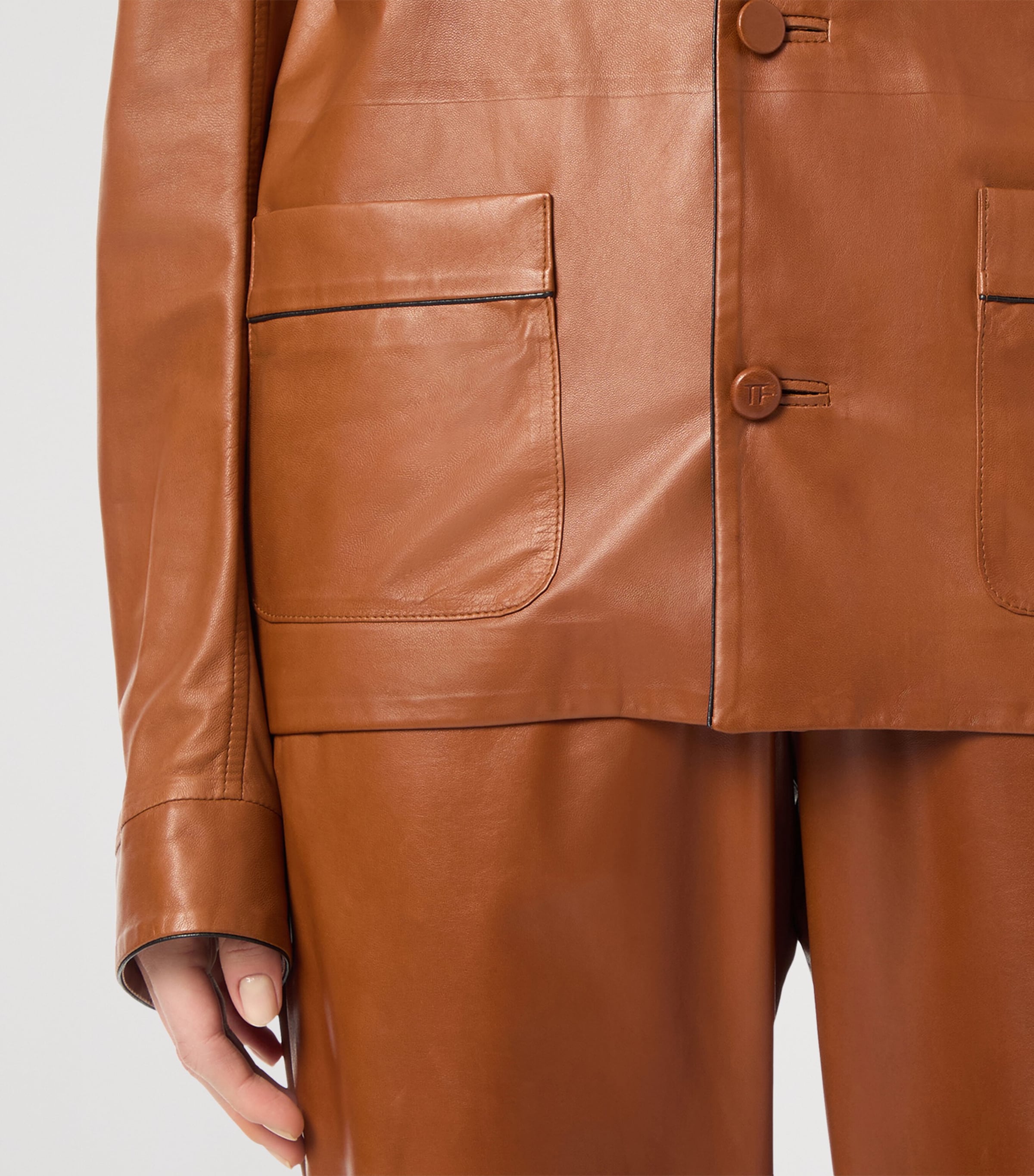 TOM FORD Womens Lambskin Pyjama Shirt Edg Image 4