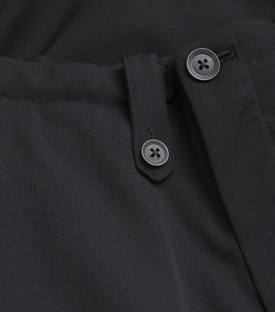 Wool Garbadine Wallet Trousers BLACK Image 5