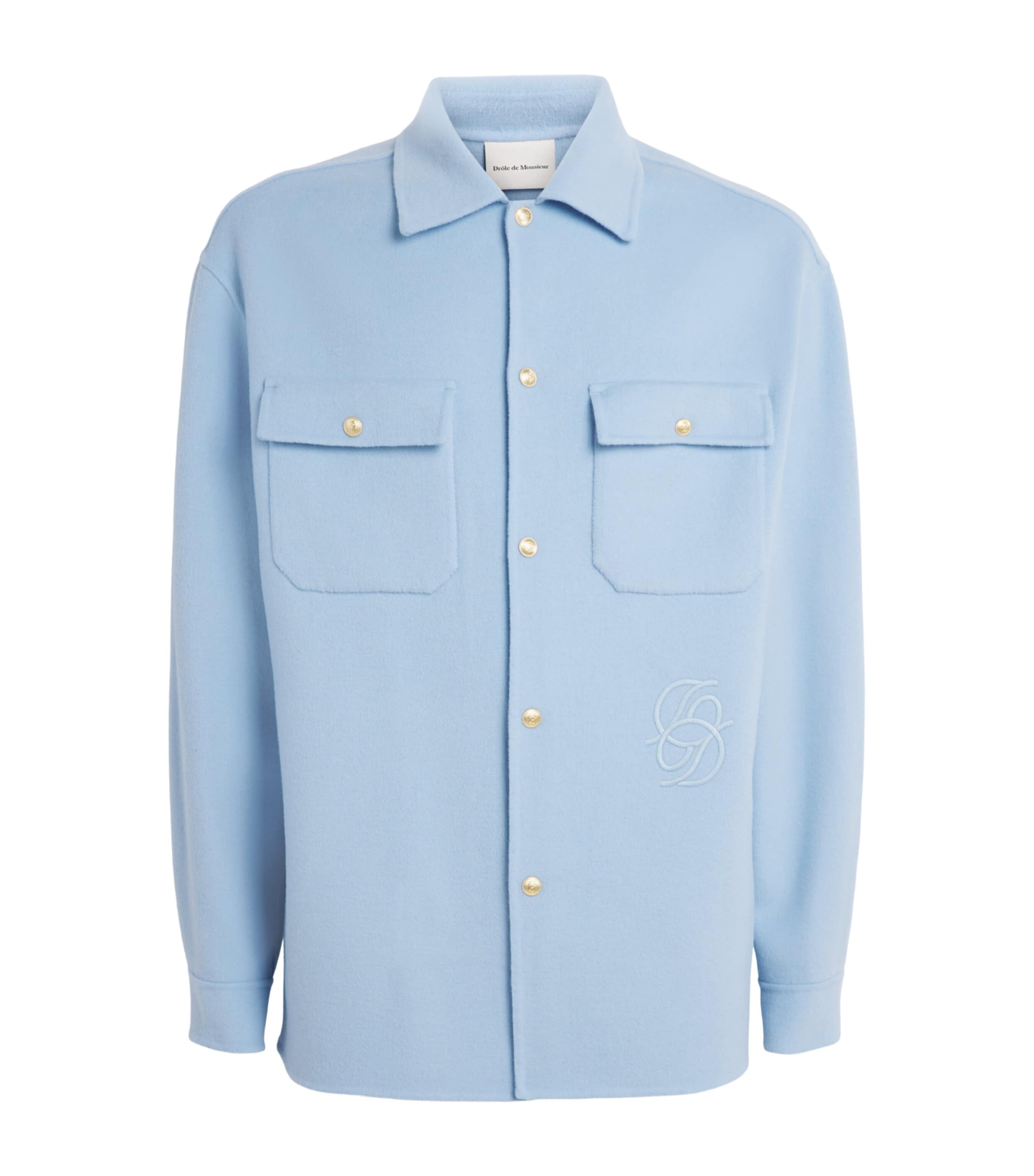 Wool-Blend Logo Overshirt LIGHT BLUE Image 1
