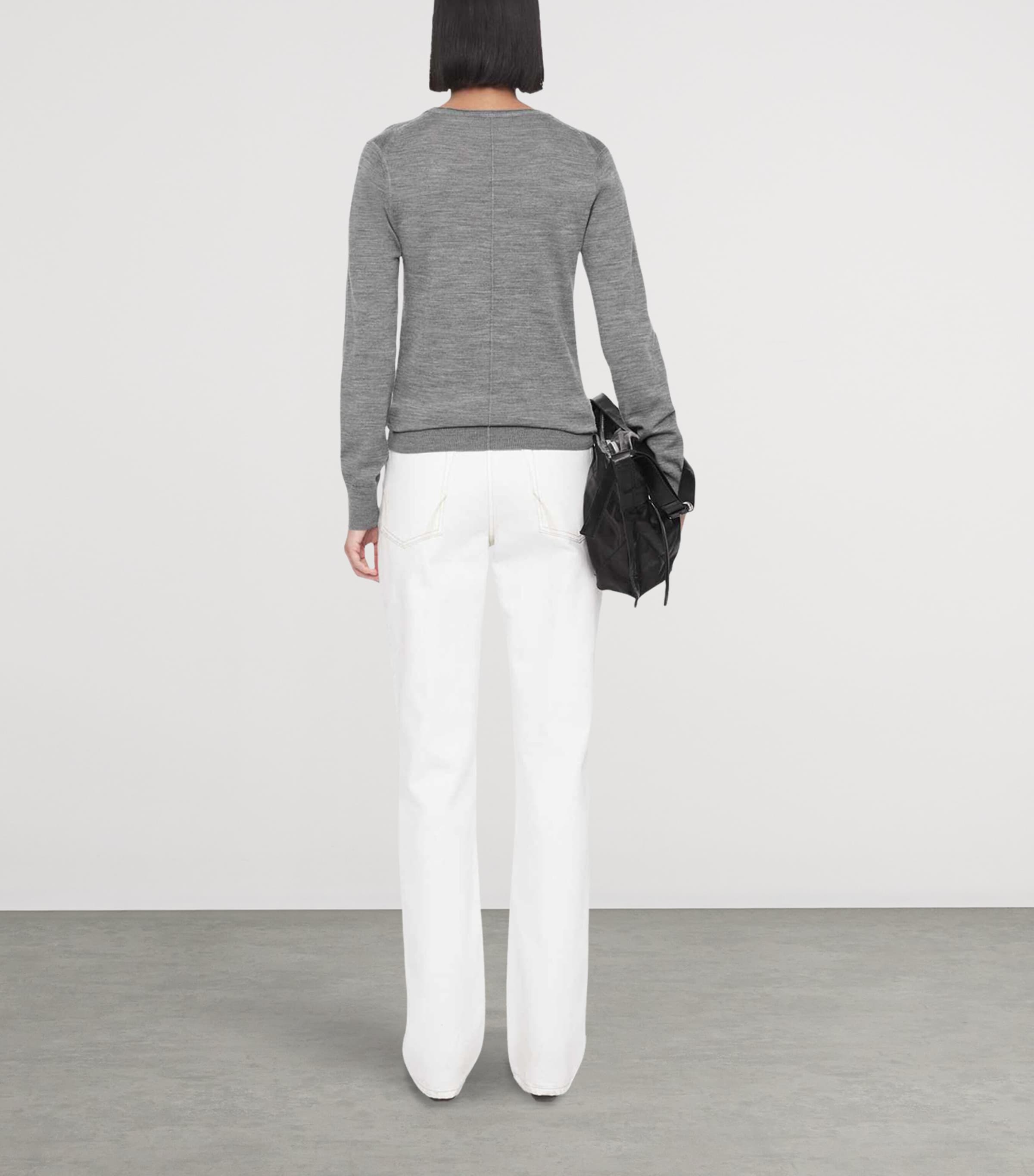 AllSaints Womens Merino Wool Coyte Sweater Grey Marl Image 7