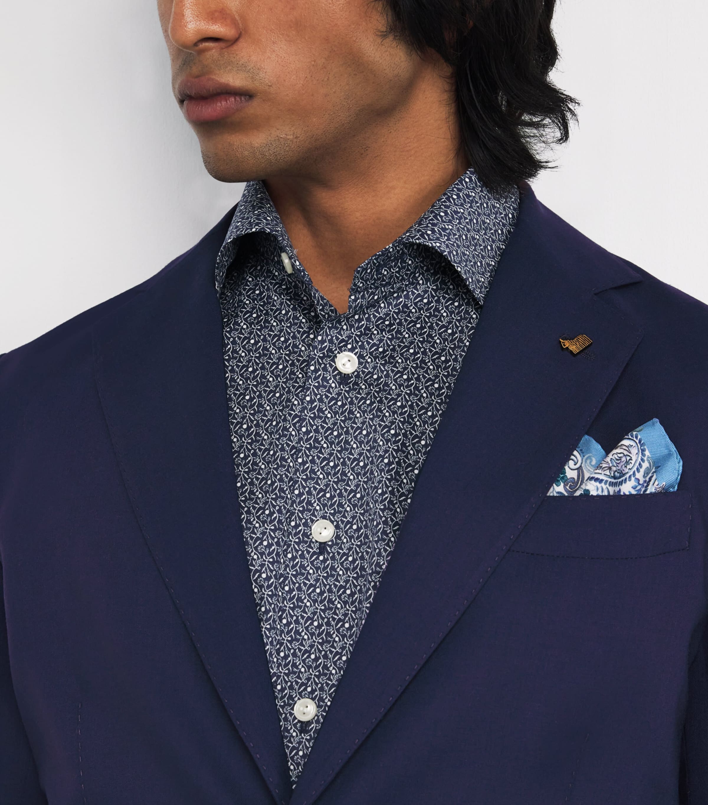 Worsted Cashmere Blazer 46237 DARK BLUE Image 6