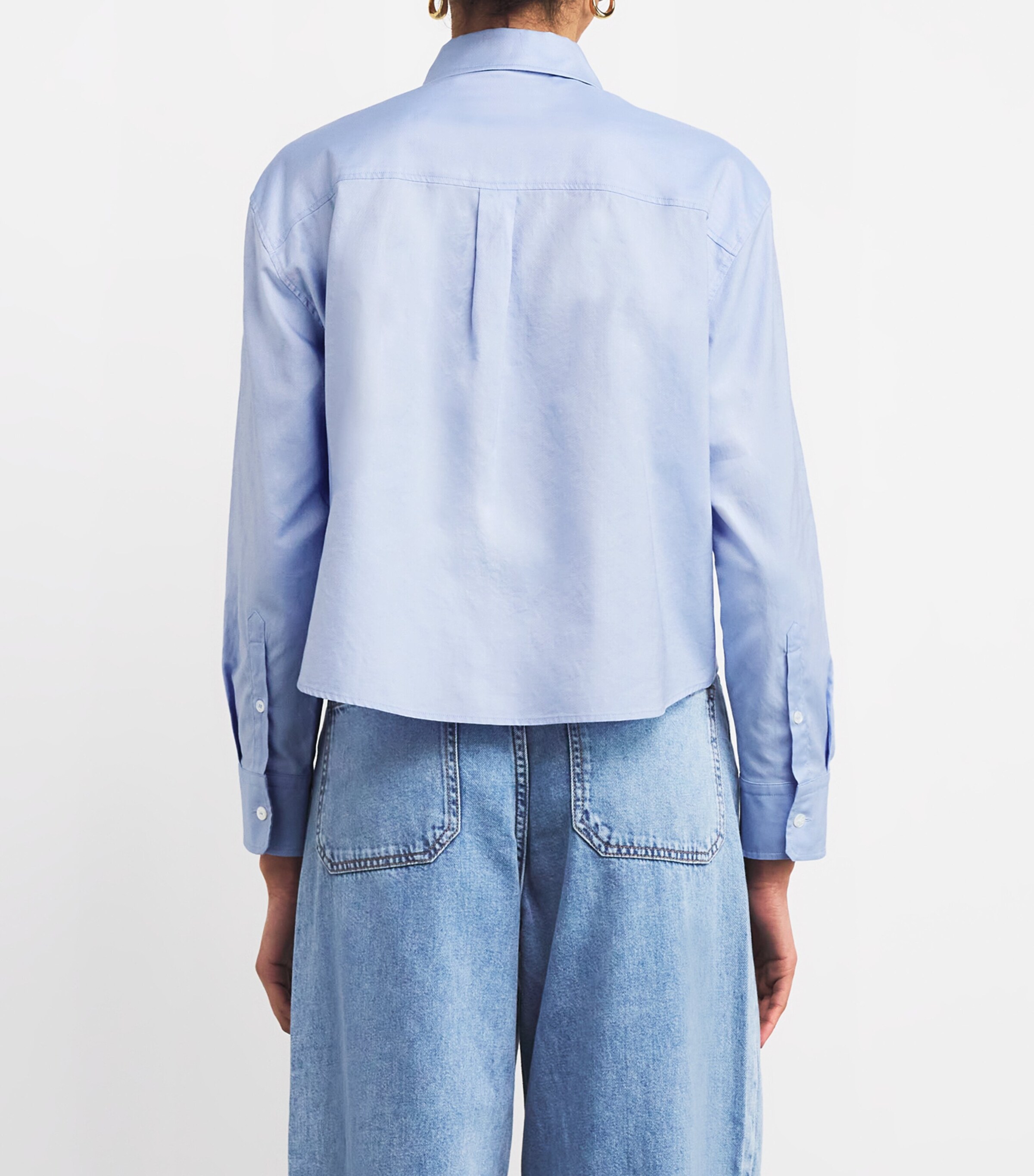 Cotton Long-Sleeve Shirt LIGHT BLUE Image 4