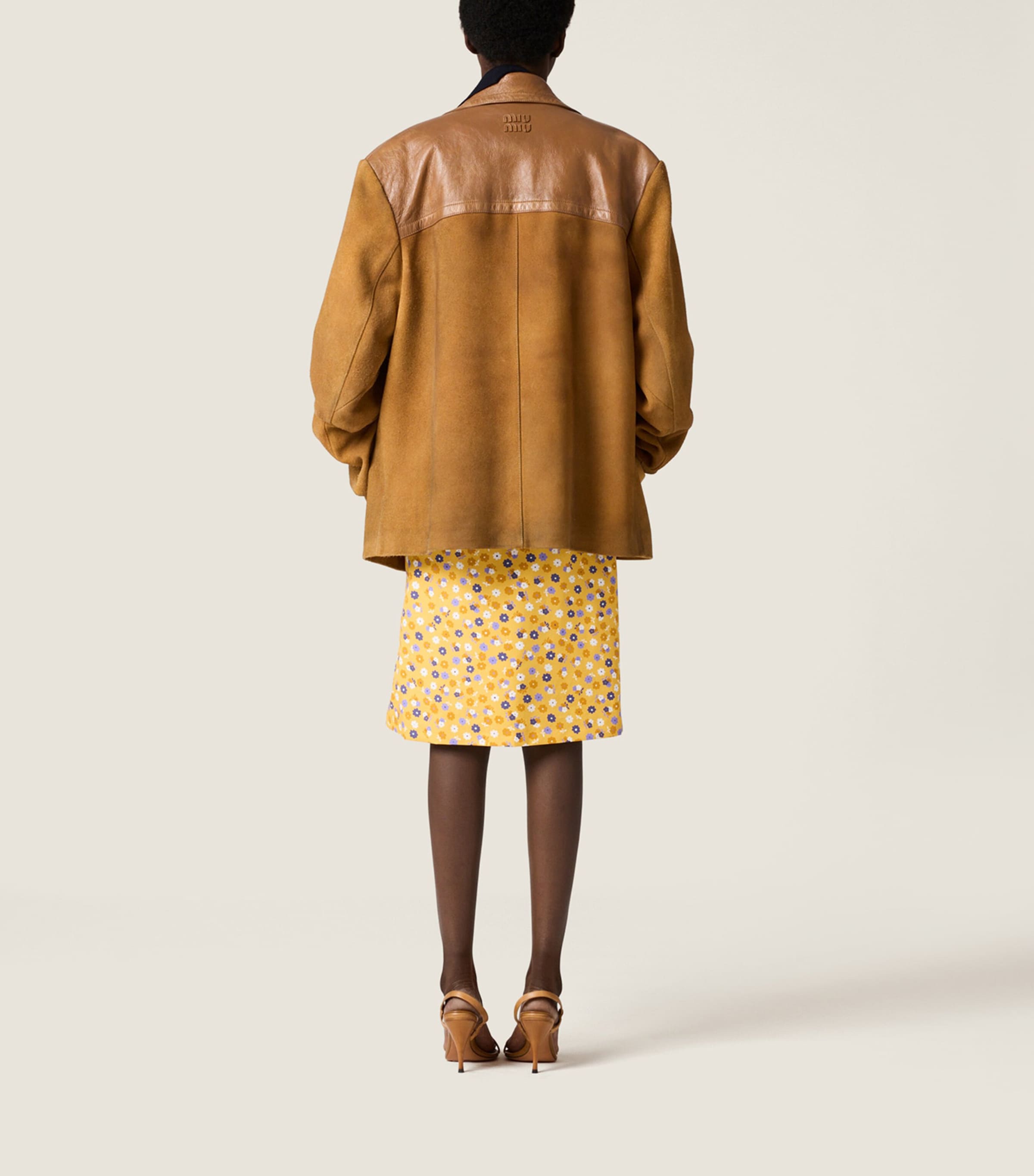 Miu Miu Womens Cotton Poplin Floral Midi Dress Image 3