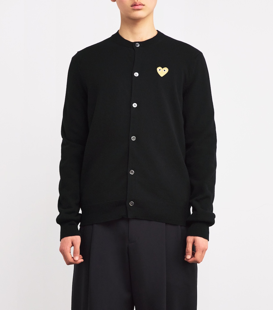 Wool Heart Cardigan BLACK Image 3