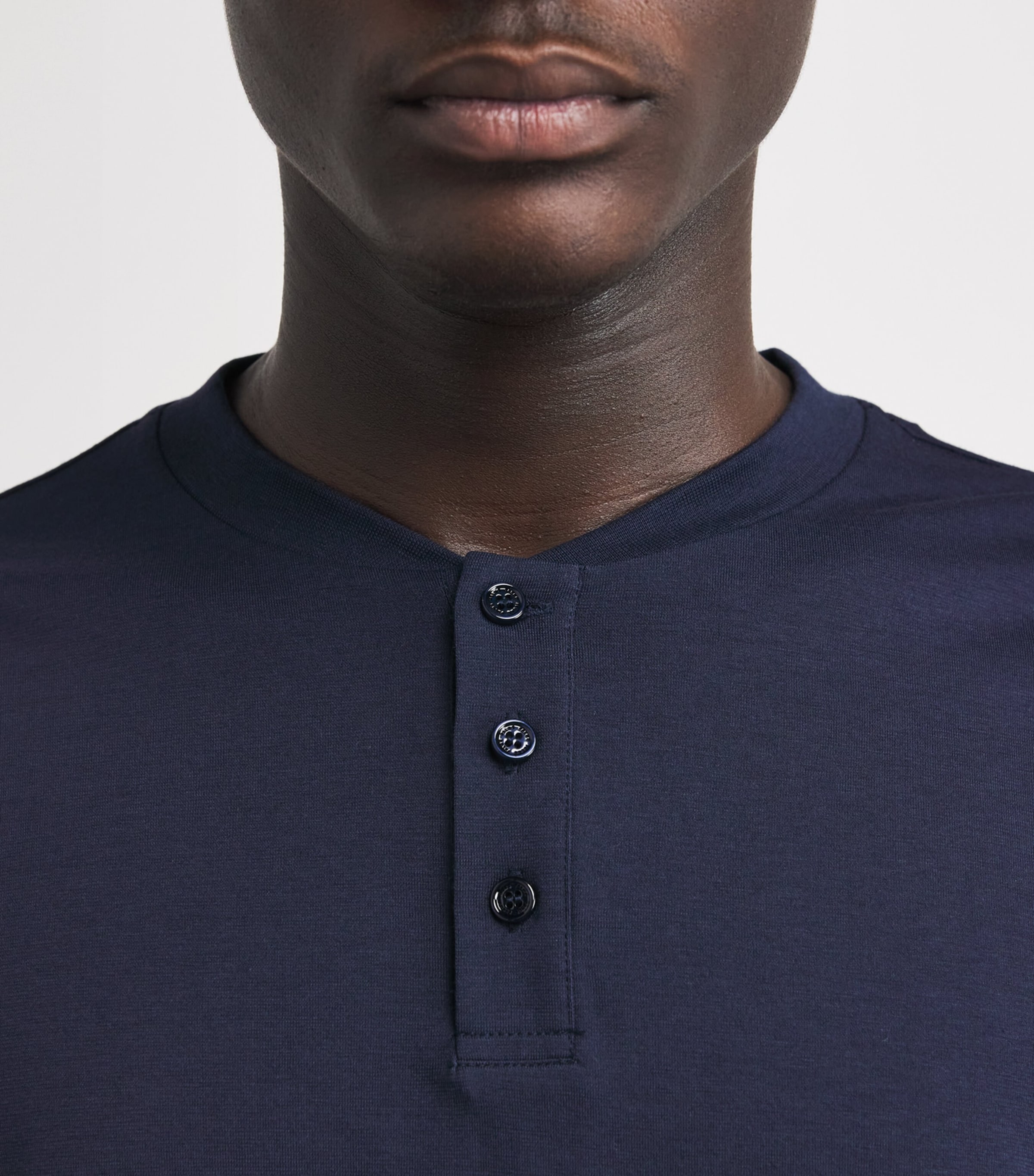 Cotton-Blend Henley Top 6116 SPACE BLUE Image 3