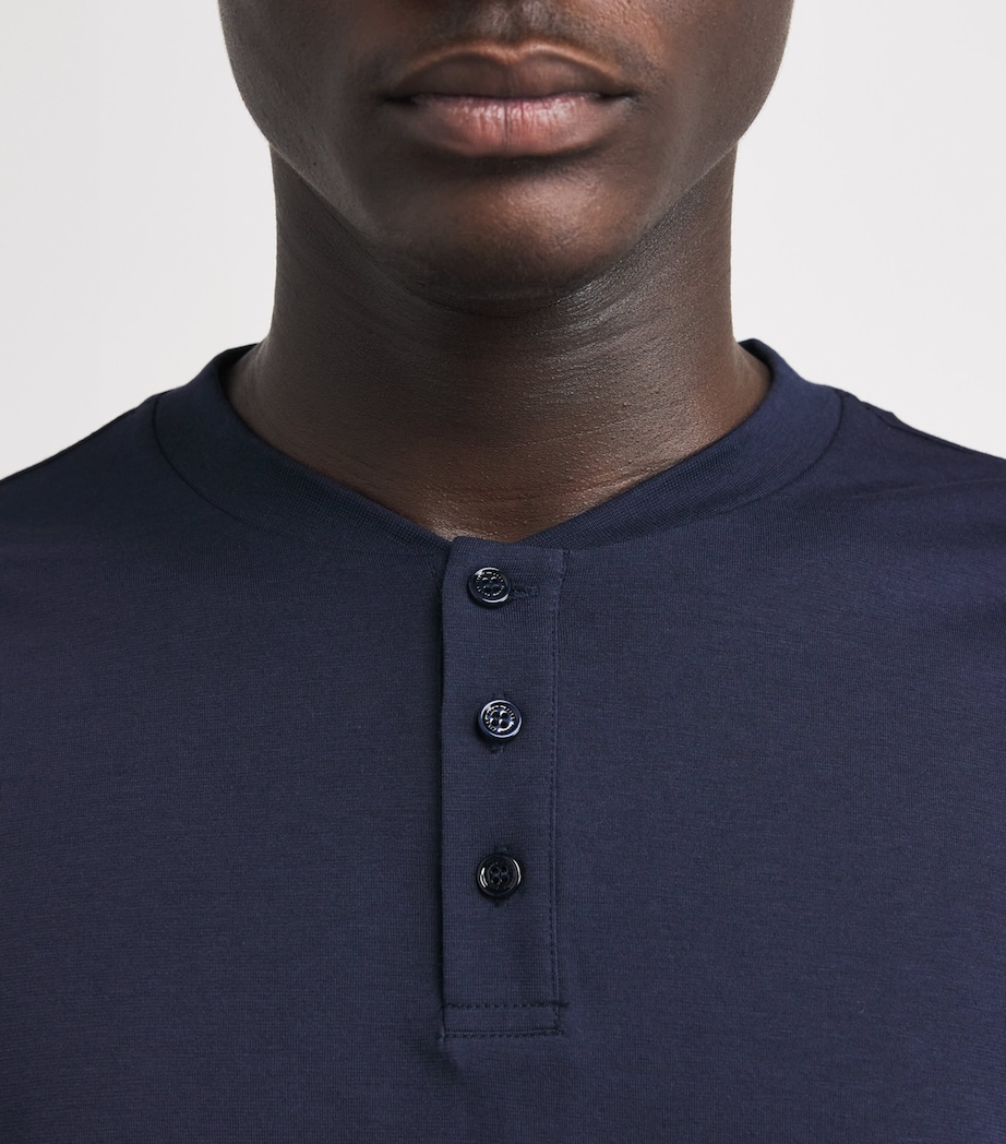 Cotton-Blend Henley Top 6116 SPACE BLUE Image 3