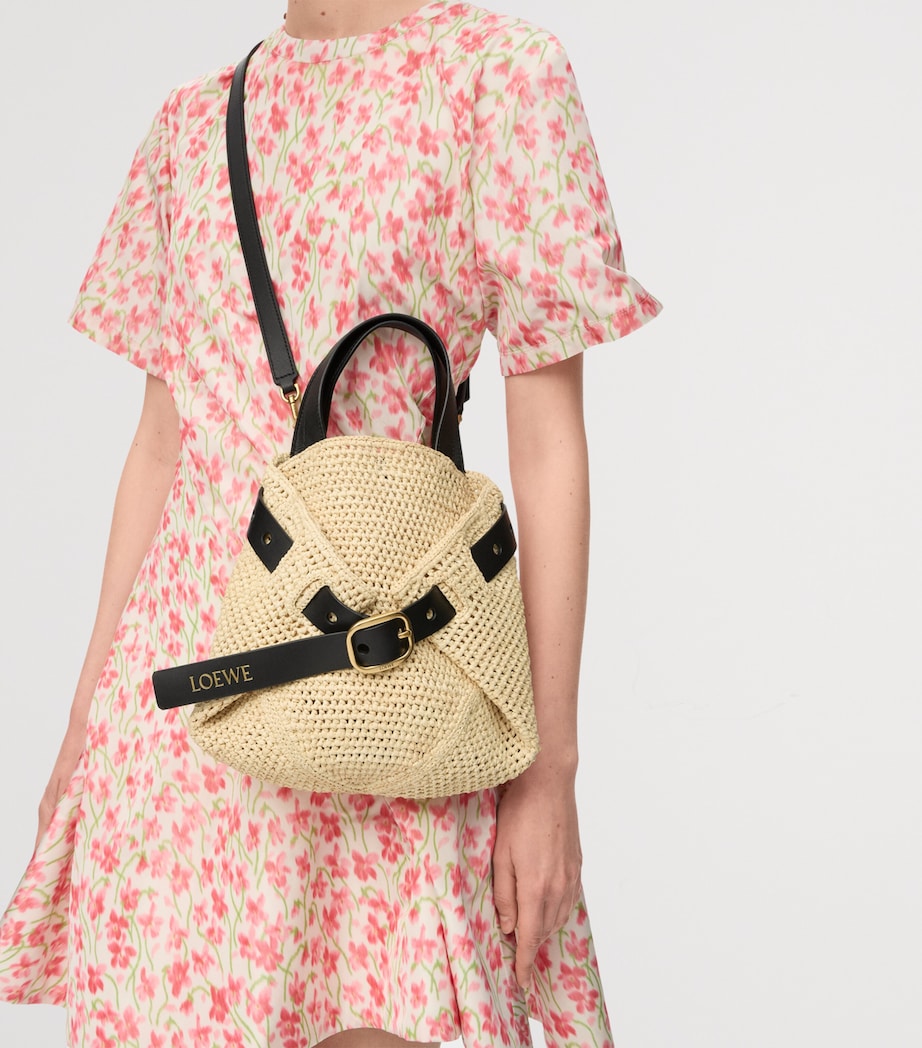 LOEWE Mini Raffa Punch Hole Tote Bag Natural Image 8