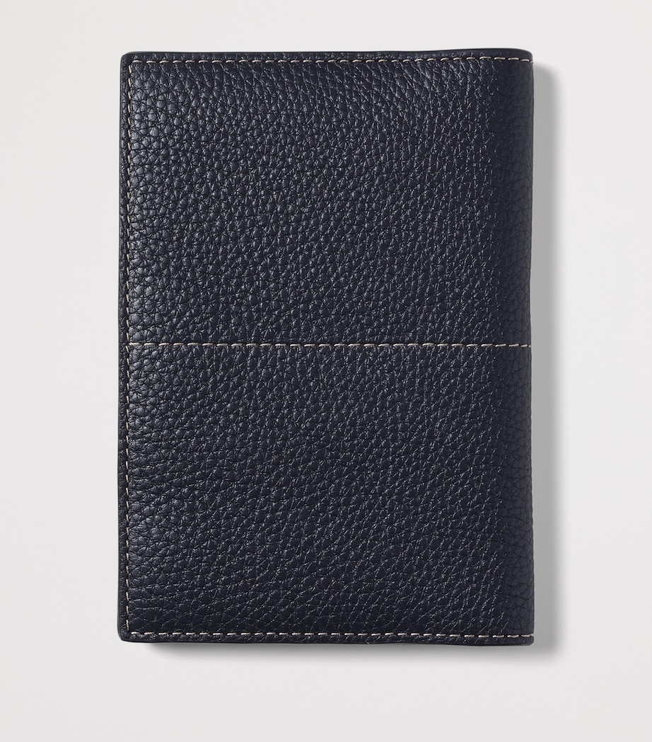 Aspinal Of London Leather Hudson Passport Cover Navy Image 2