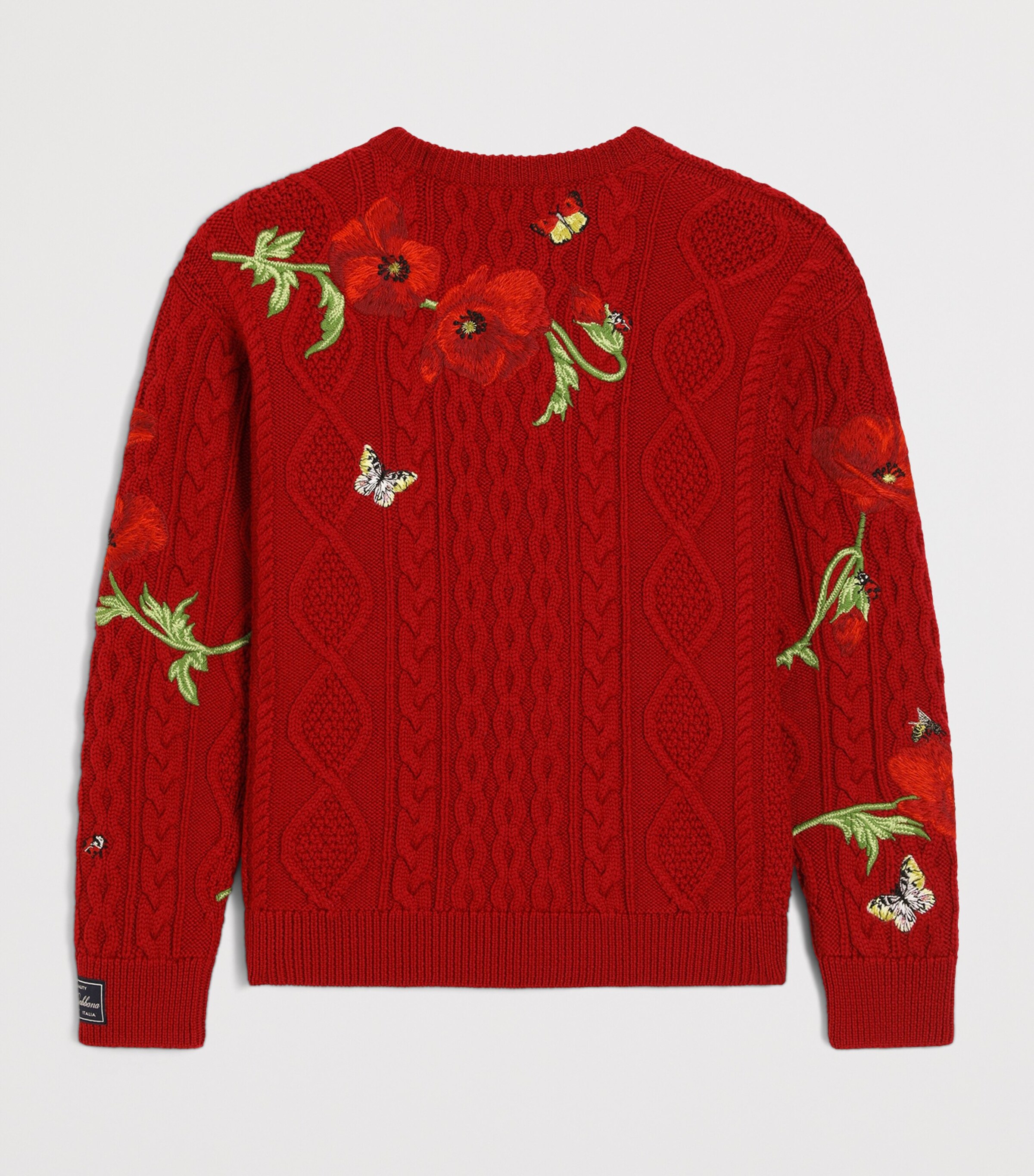 Dolce&Gabbana Kids Virgin Wool Embroidered Sweater (8-12+ Years) Bright Red Image 2