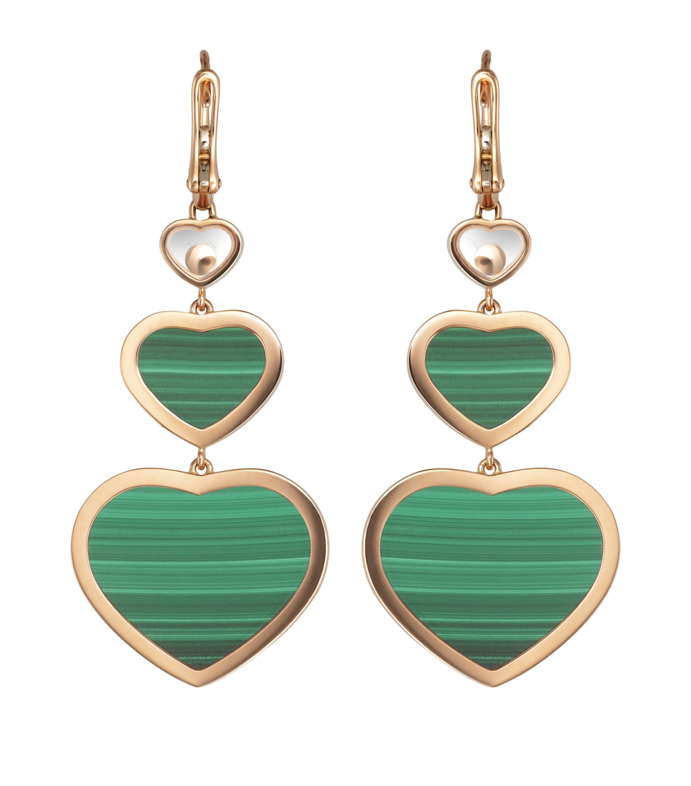 Rose Gold and Diamond Happy Hearts Drop Earrings 18K ROSE GOLD Image 2