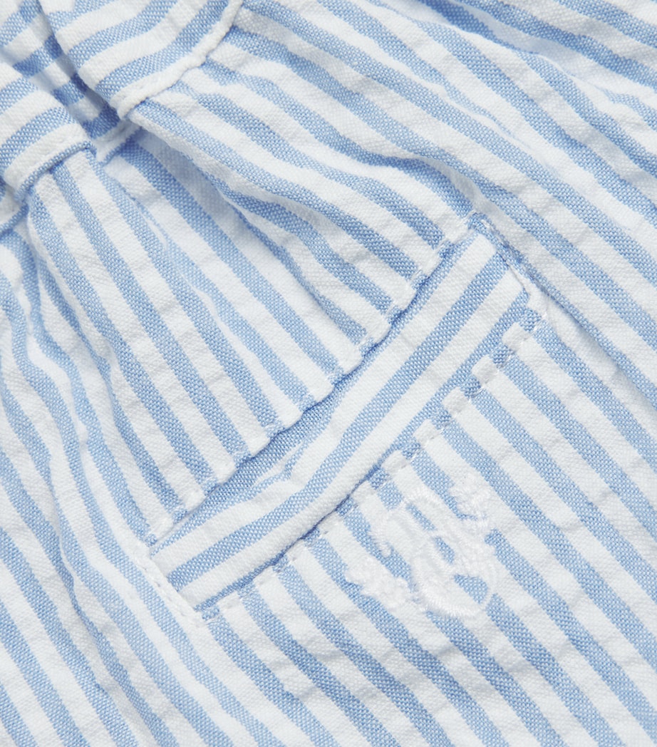Cotton Stripe Shorts (3 Months – 4 Years) BLEU GRIS� Image 3