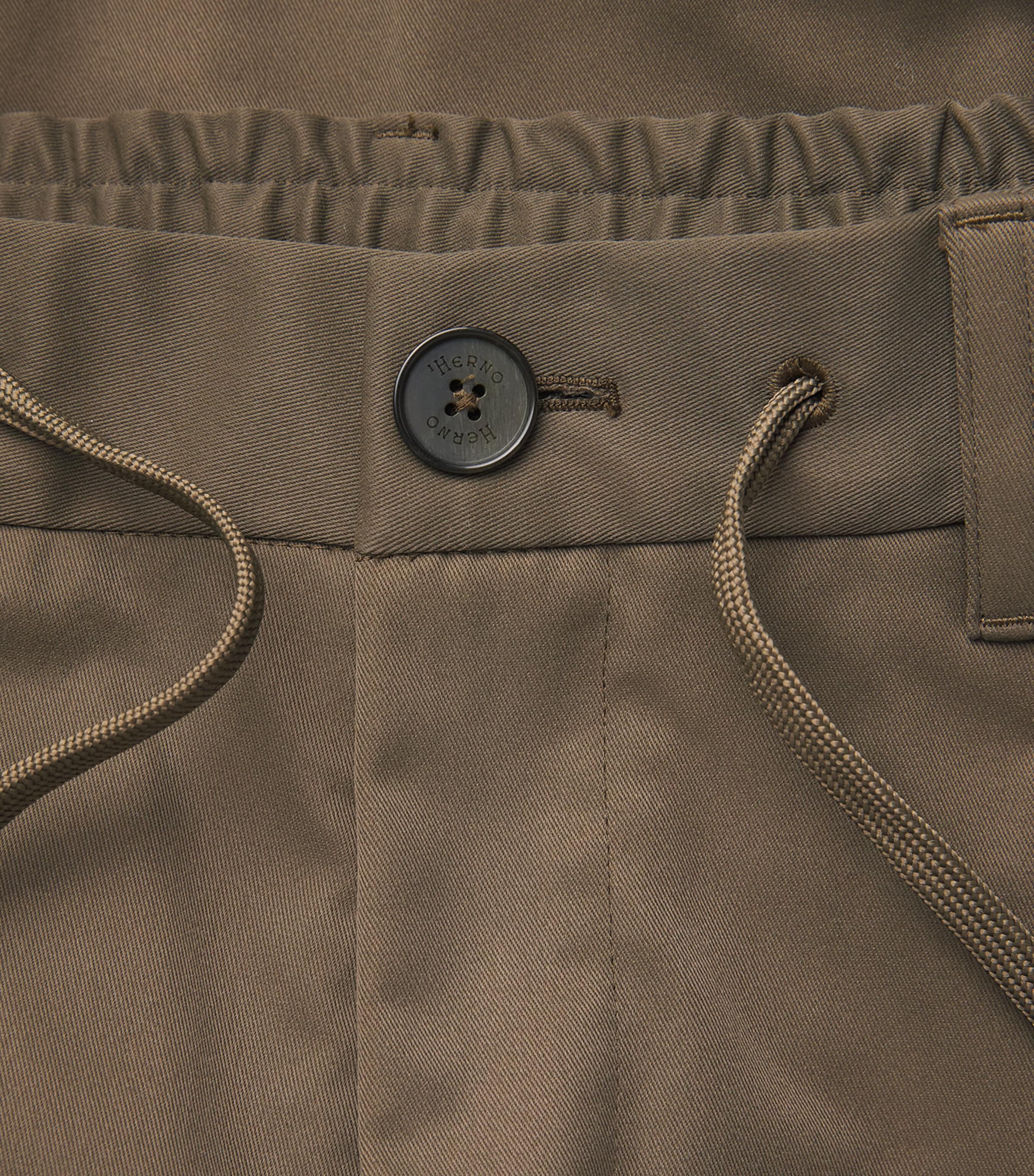 Herno Mens Technical Drawstring Trousers Verde Militare Image 6
