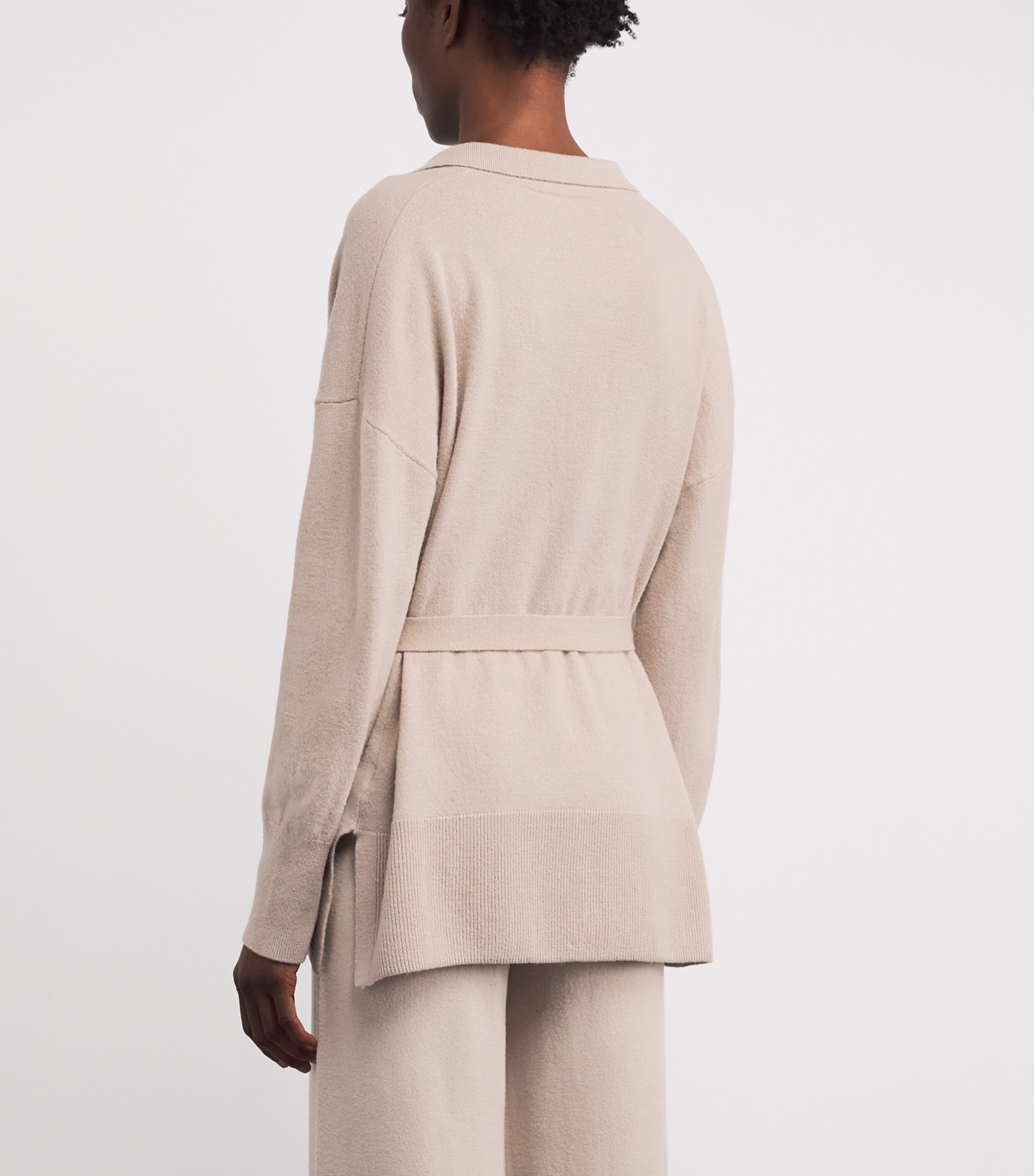Yves Salomon Womens Merino Wool Belted Sweater Image 5