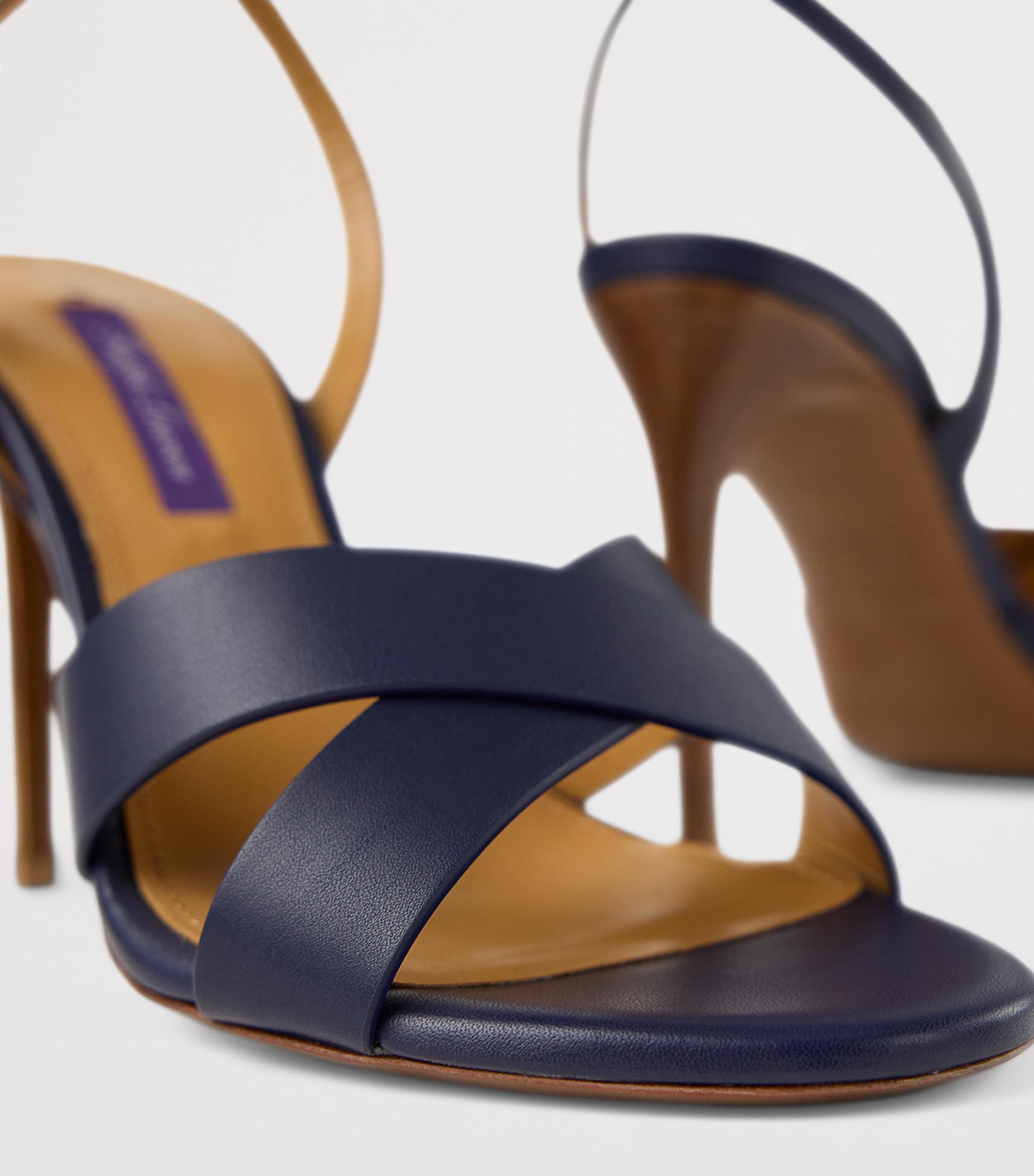 Leather Cleary Heeled Sandals 95 NAVY-410 Image 5