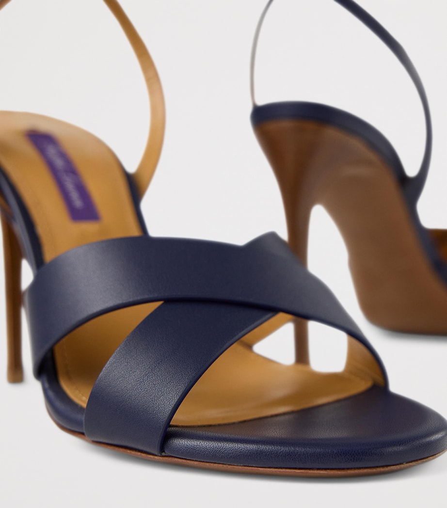 Leather Cleary Heeled Sandals 95 NAVY-410 Image 5