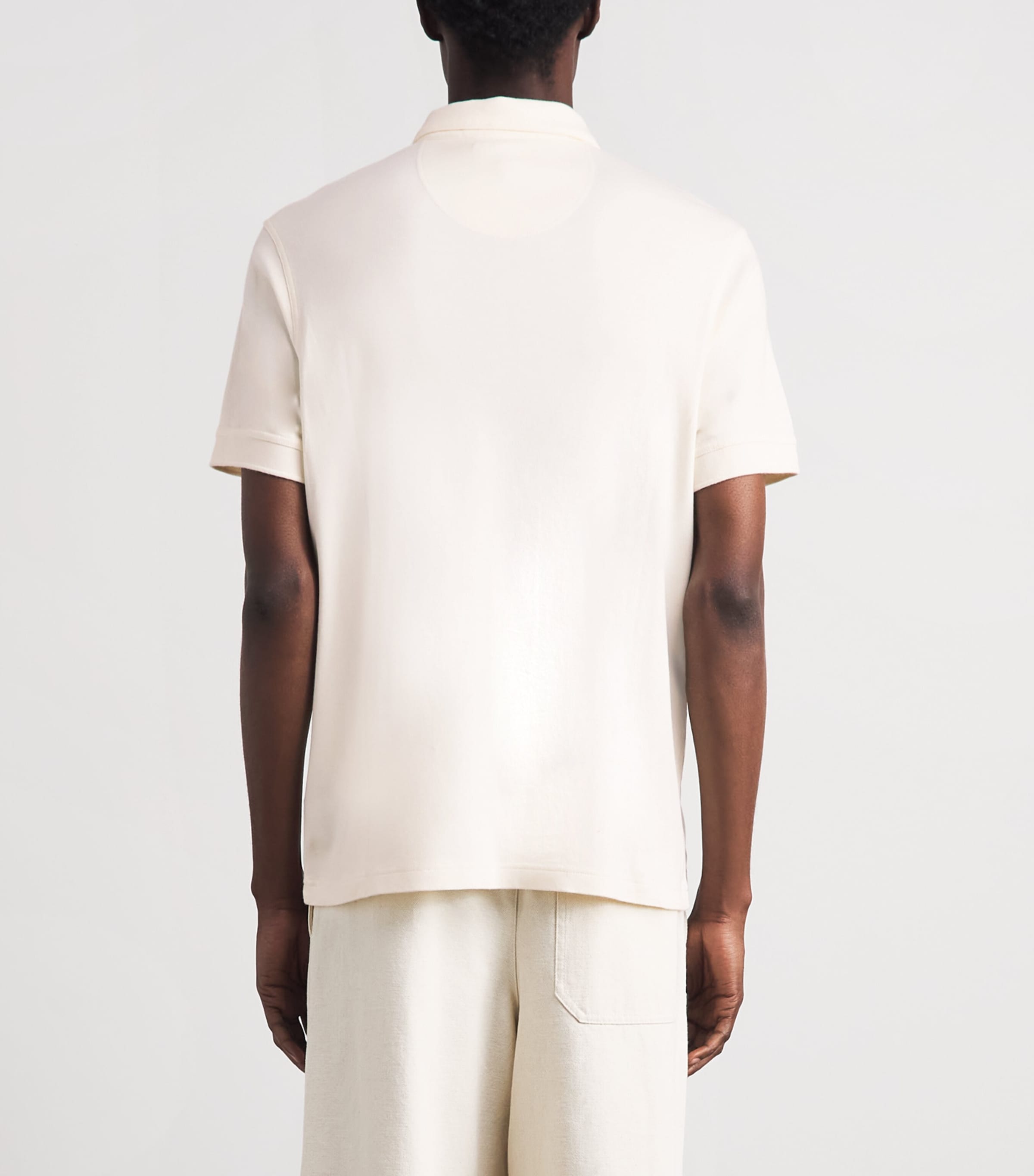 Barbour Mens Zip-Up Crackehall Polo Shirt Whisper White Image 5