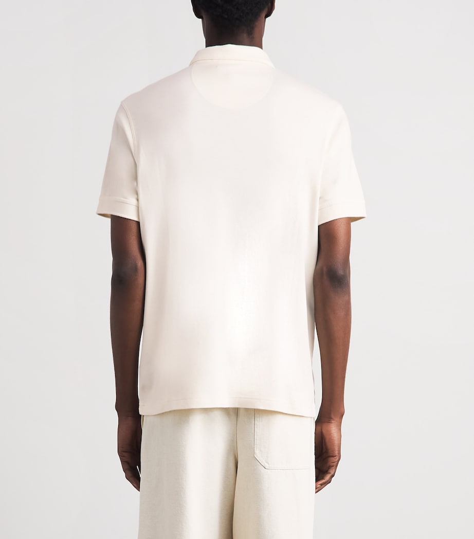 Barbour Mens Zip-Up Crackehall Polo Shirt Whisper White Image 5